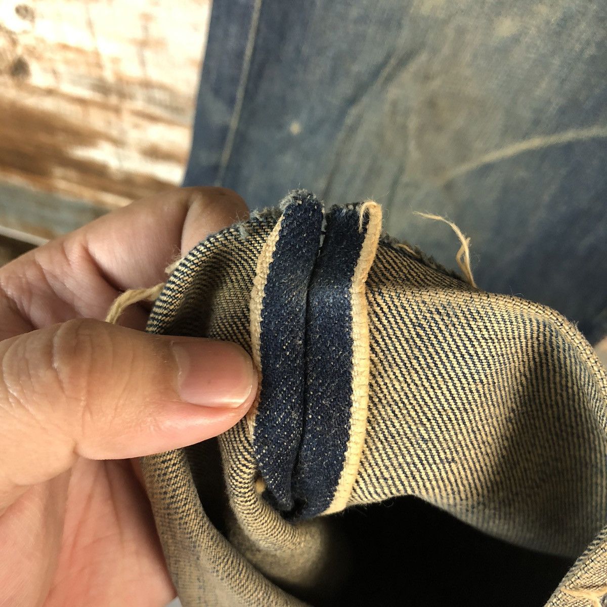 Levi's Levis 503 Blue selvedge vintage Denim Pants #A2617 Size US 33 - 10 Thumbnail