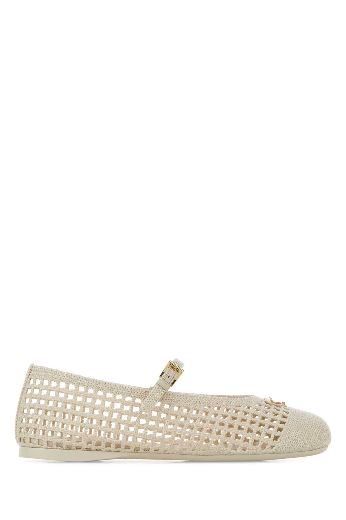 Prada Ivory Crochet Ballerinas Size US 11 / IT 41 - 1 Thumbnail