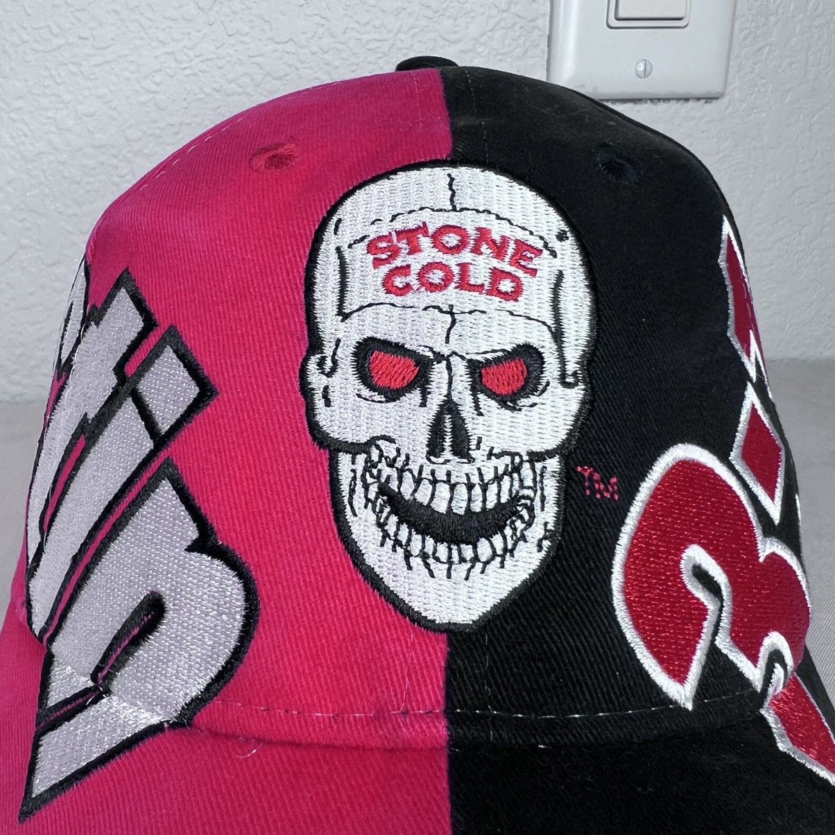 WWF Vintage WWF Stone Cold Steve Austin Skull Embroidered Hat Size ONE SIZE - 2 Thumbnail