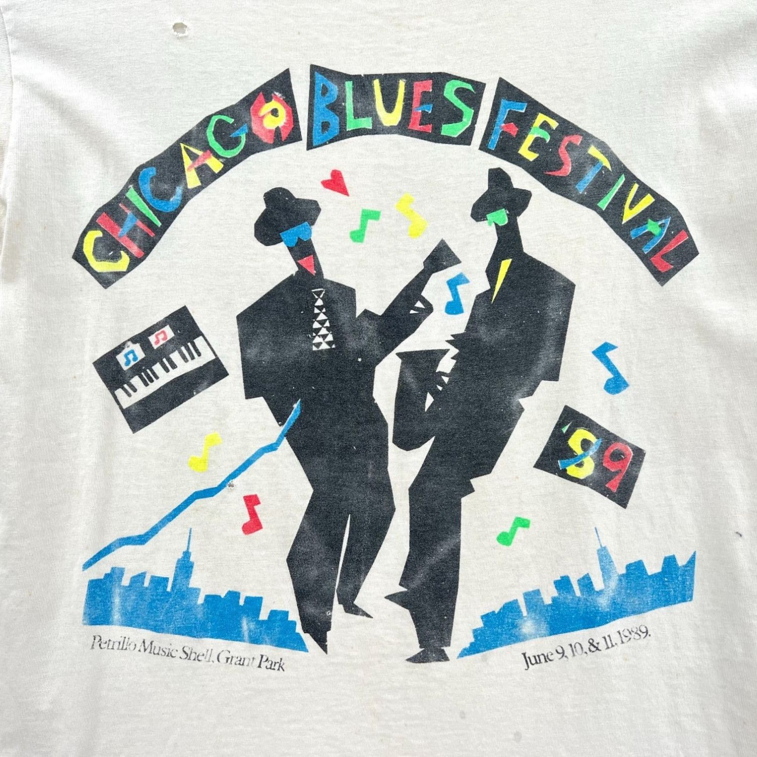 Vintage Vintage 1989 Chicago Blues Festival T-Shirt Size US M / EU 48-50 / 2 - 3 Thumbnail