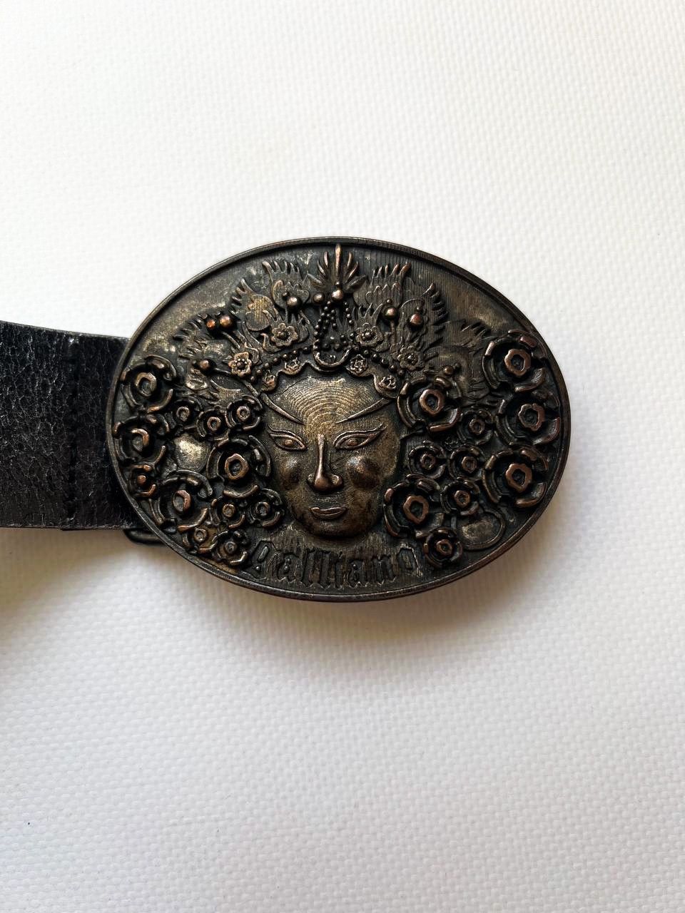 John Galliano Vintage Galliano leather belt gothic punk big Face buckle Size ONE SIZE - 4 Thumbnail