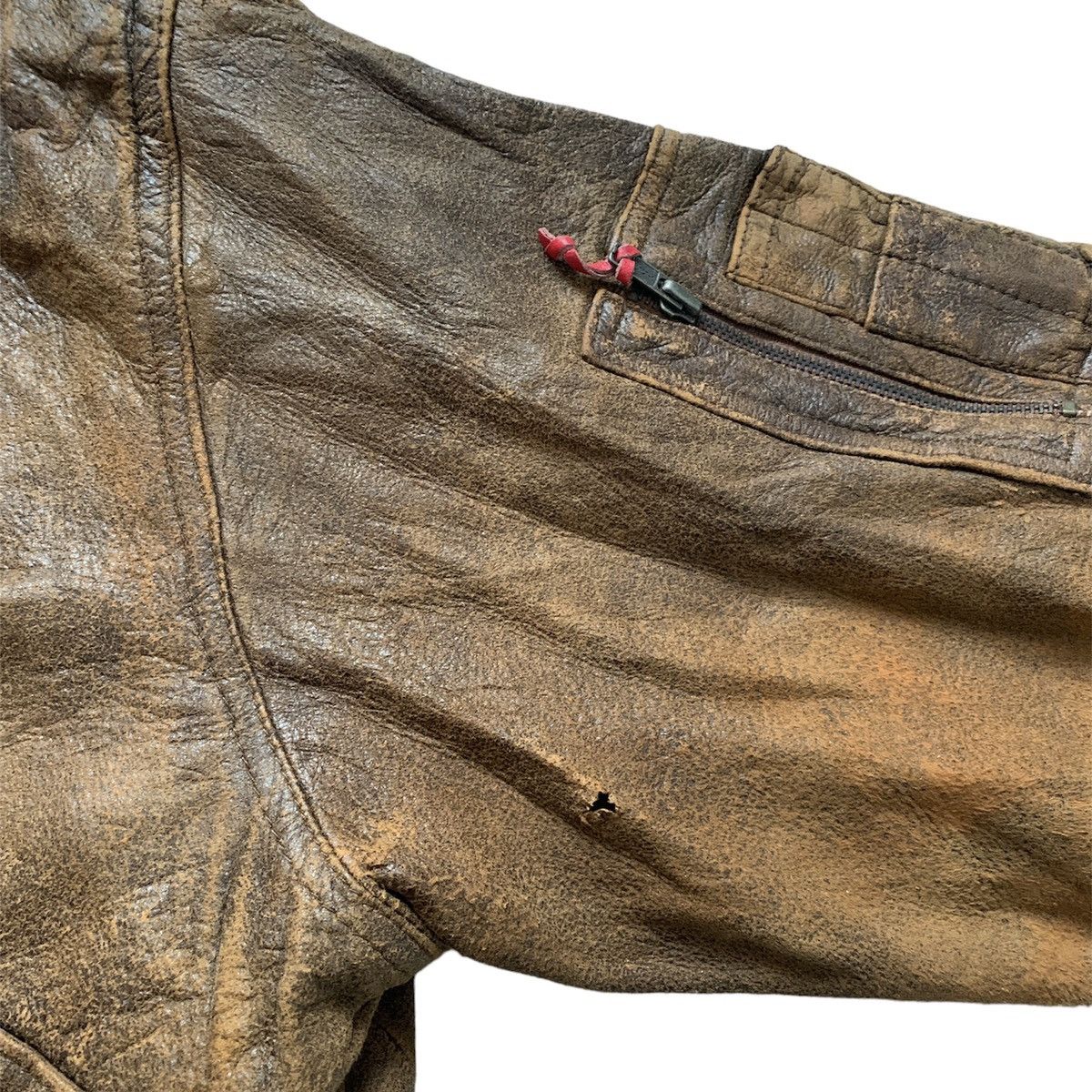 Kadoya Vtg Kadoya Force Macee Bomber Leather Moto Jacket Size US L / EU 52-54 / 3 - 8 Thumbnail