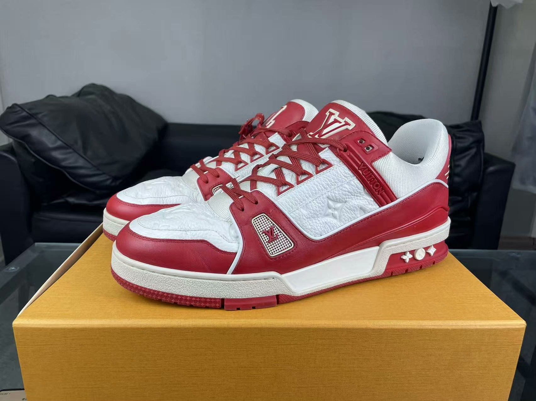 Louis Vuitton Louis Vuitton Training Red Lowtop Sneakers 43.5 Men Size US 10.5 / EU 43-44 - 1 Thumbnail