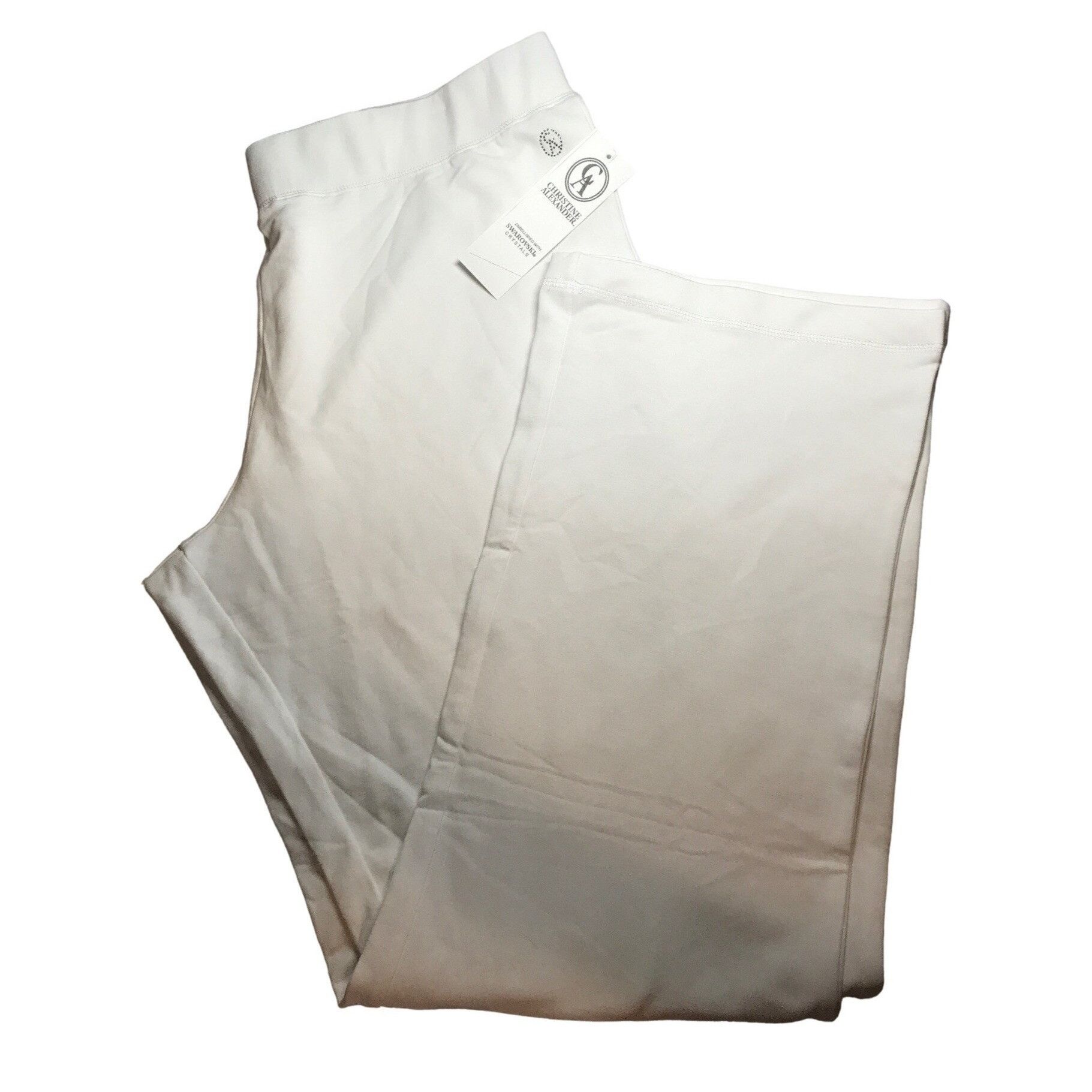 Designer CHRISTINE ALEXANDER XXL WHITE Cotton Pant Dance Yoga Gym Tr Size 42" / US 20 - 1 Thumbnail