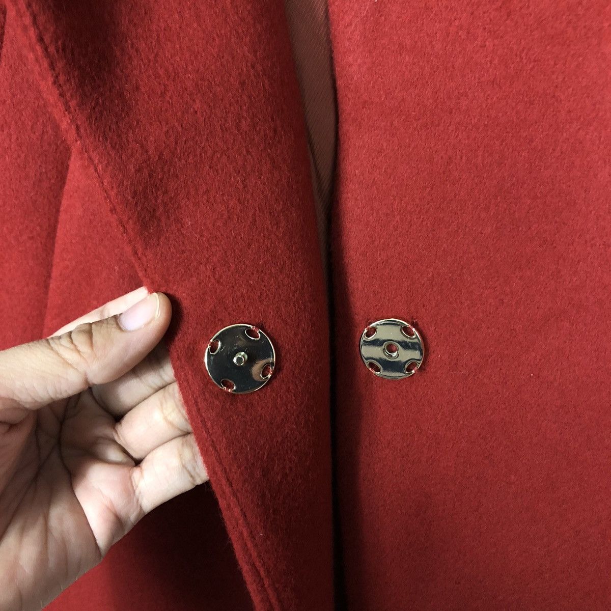 Japanese Brand 📌Rich Red Vintage Long Wool Jacket Ships Issey Miyake Size M / US 6-8 / IT 42-44 - 18 Thumbnail