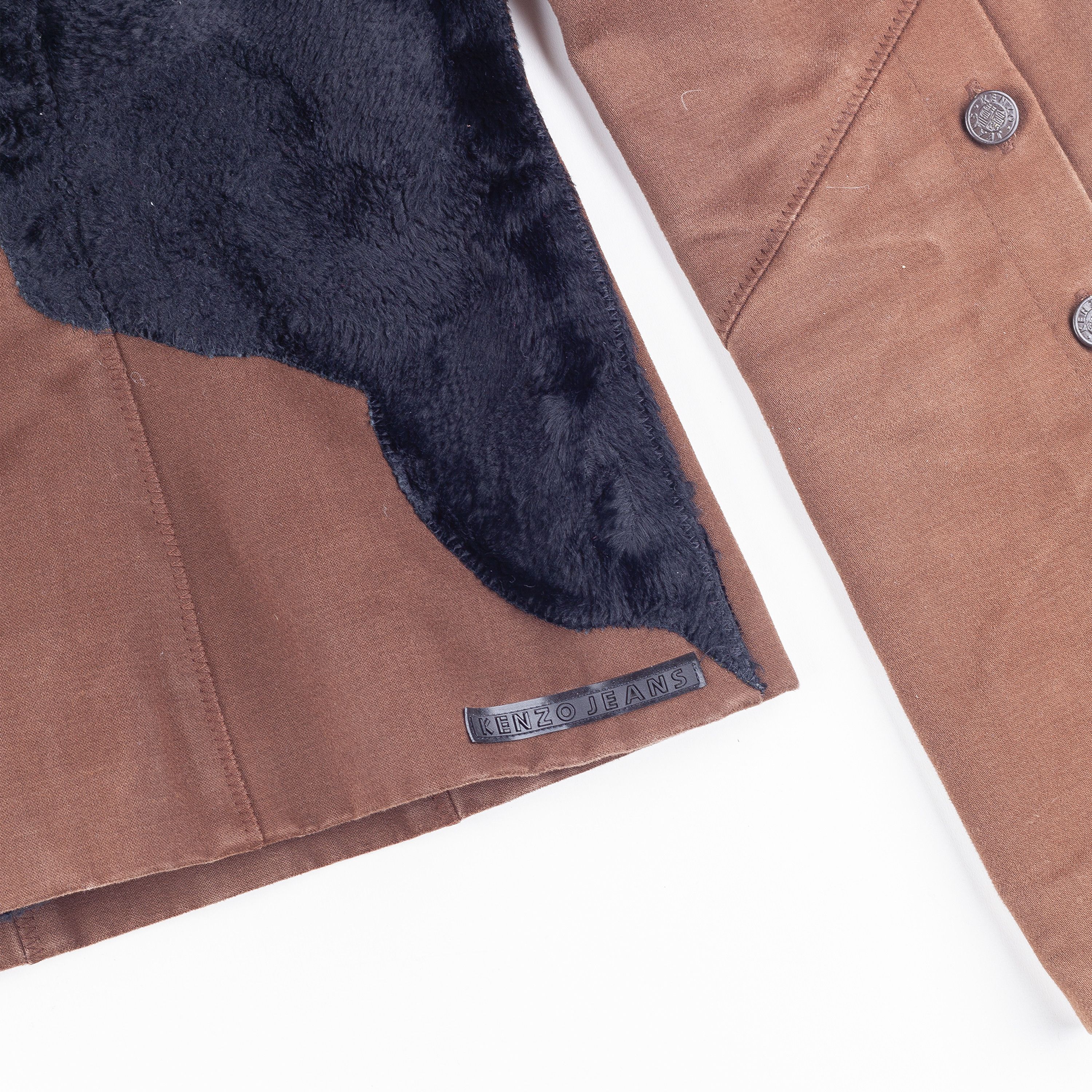 Kenzo Kenzo Jeans Vintage Brown Faux Fur Jacket (S) Size S / US 4 / IT 40 - 5 Thumbnail