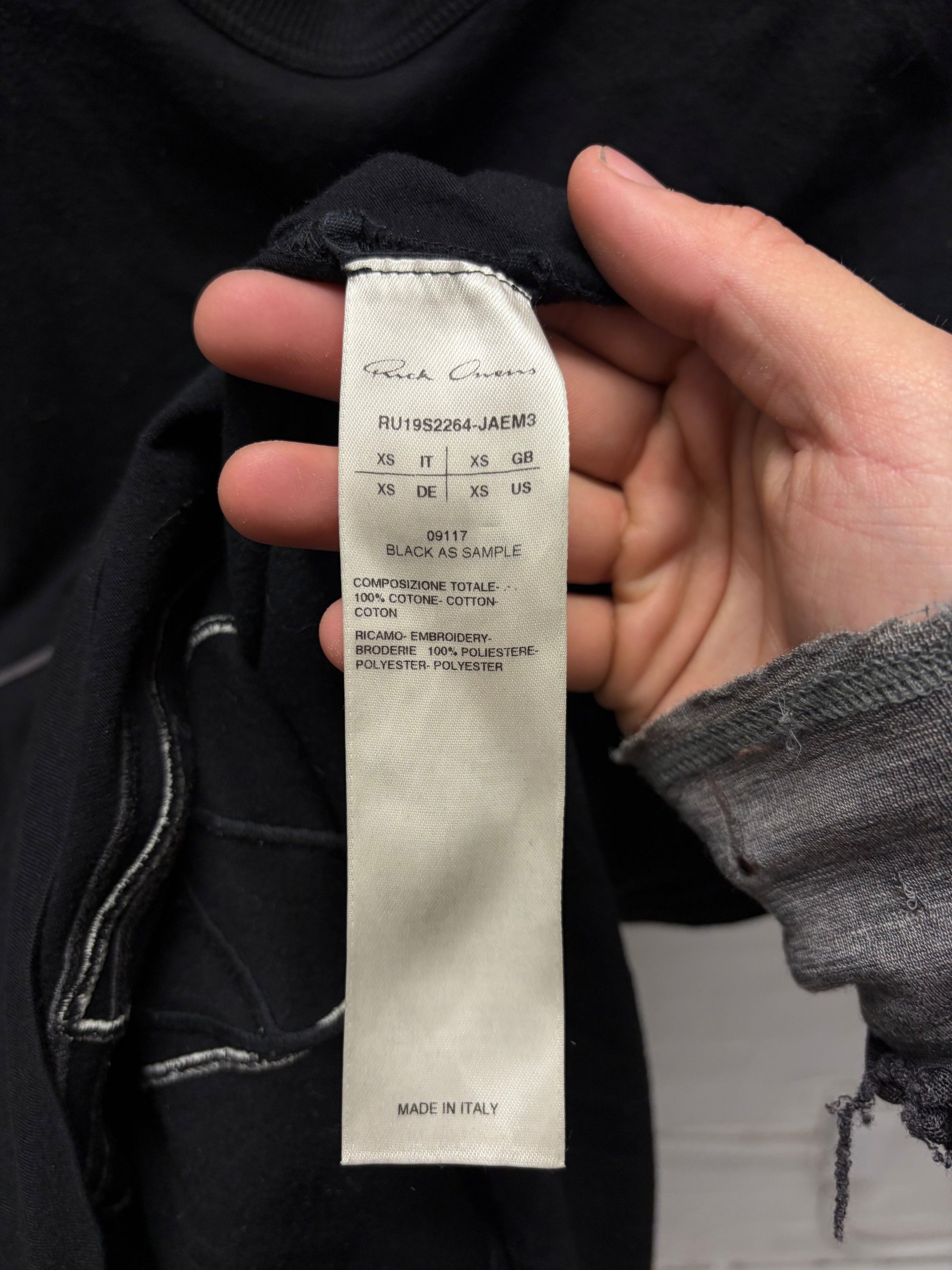 Rick Owens SS2019 Rick Owens ‘Geometric’ Embroidered Black Logo T-Shirt Size US XS / EU 42 / 0 - 5 Thumbnail