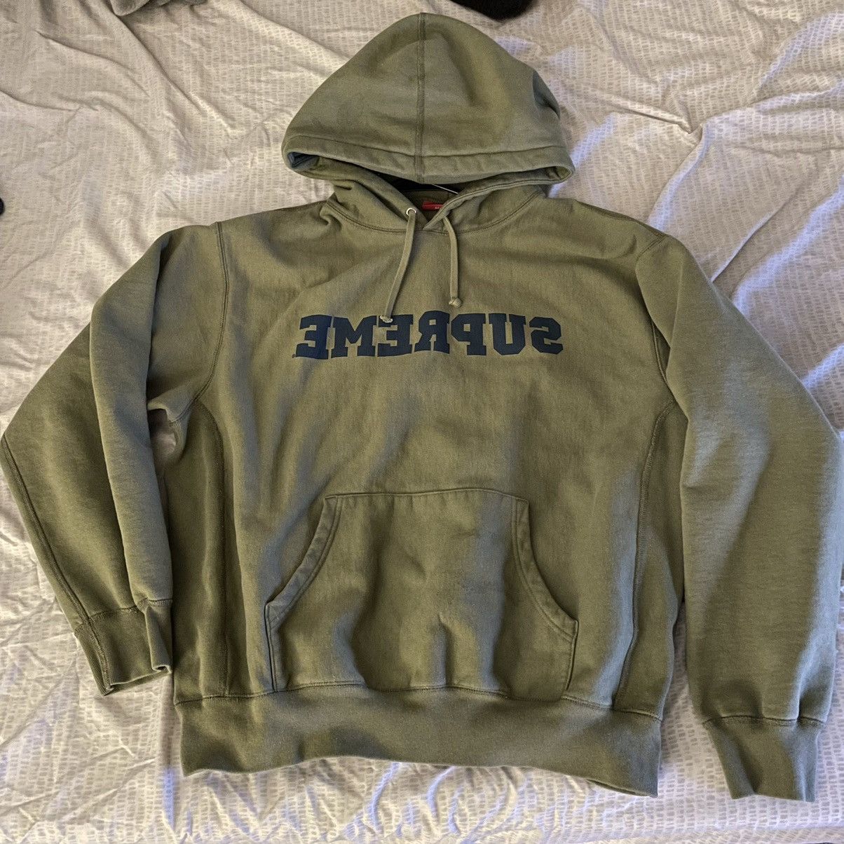 Supreme Dusty Olive Supreme Reverse Hooded Sweatshirt | Grailed