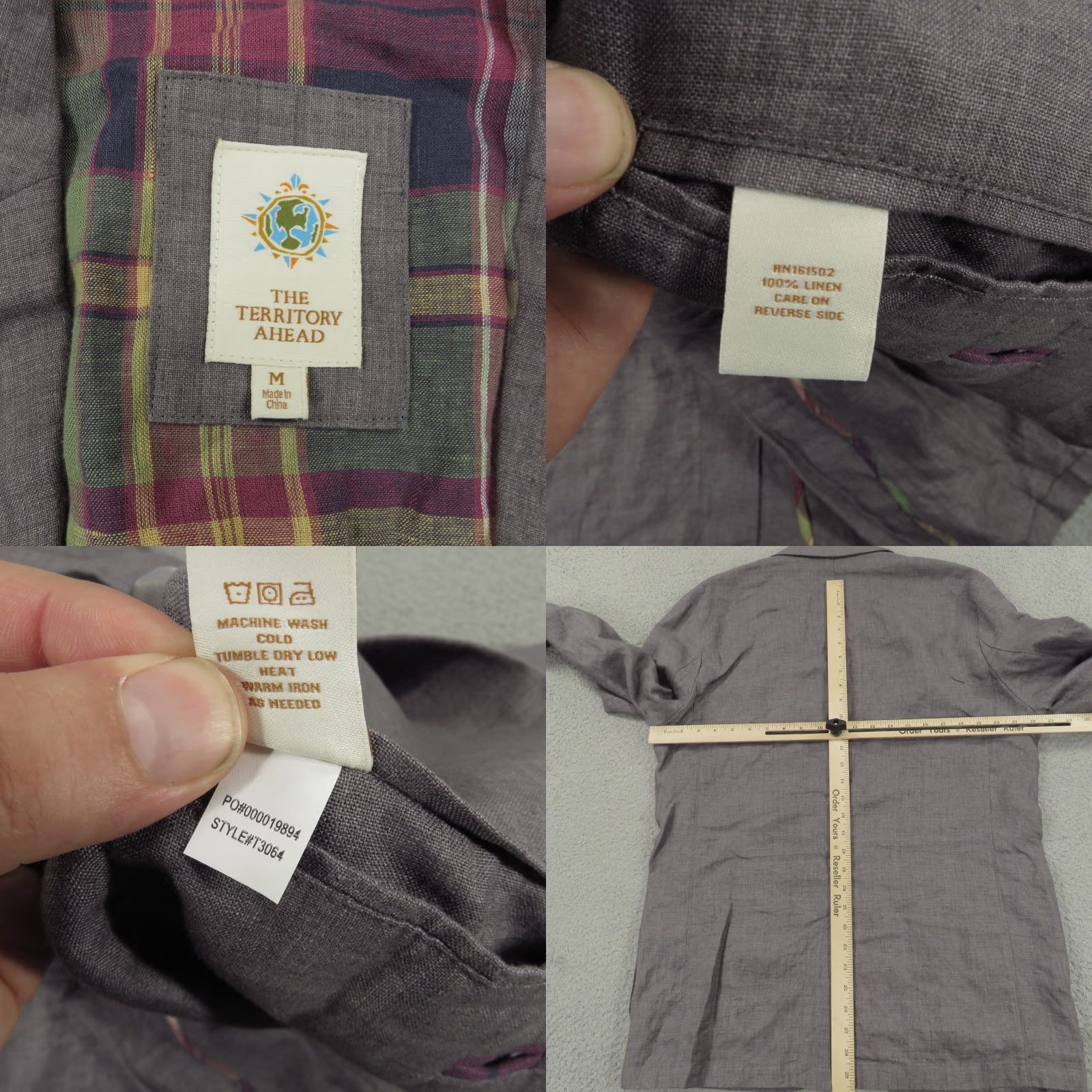 The Territory Ahead Territory Ahead Linen Blazer Mens 42R Medium Blue Solid Summer Size 40R - 8 Thumbnail