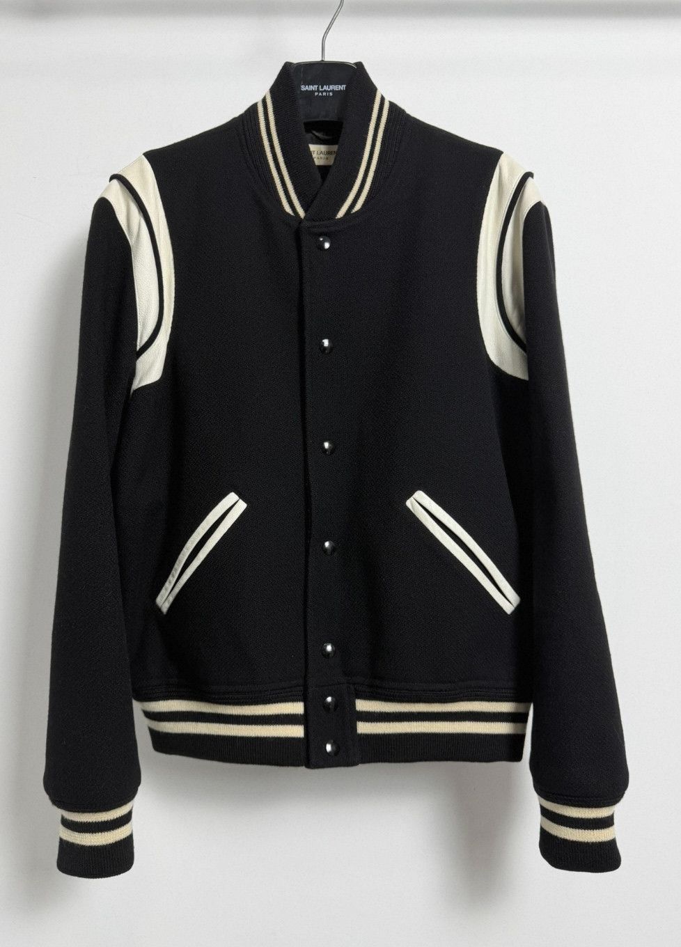 Saint Laurent Paris Saint Laurent Black and White Baseball Jacket. Size US L / EU 52-54 / 3 - 1 Thumbnail