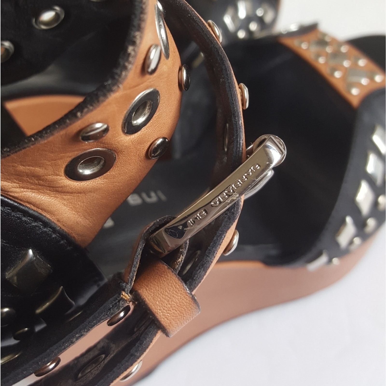 Barbara Bui Barbara Bui Paris Studded Ankle Strap Wedge Platform Leather Size US 6 / IT 36 - 10 Thumbnail
