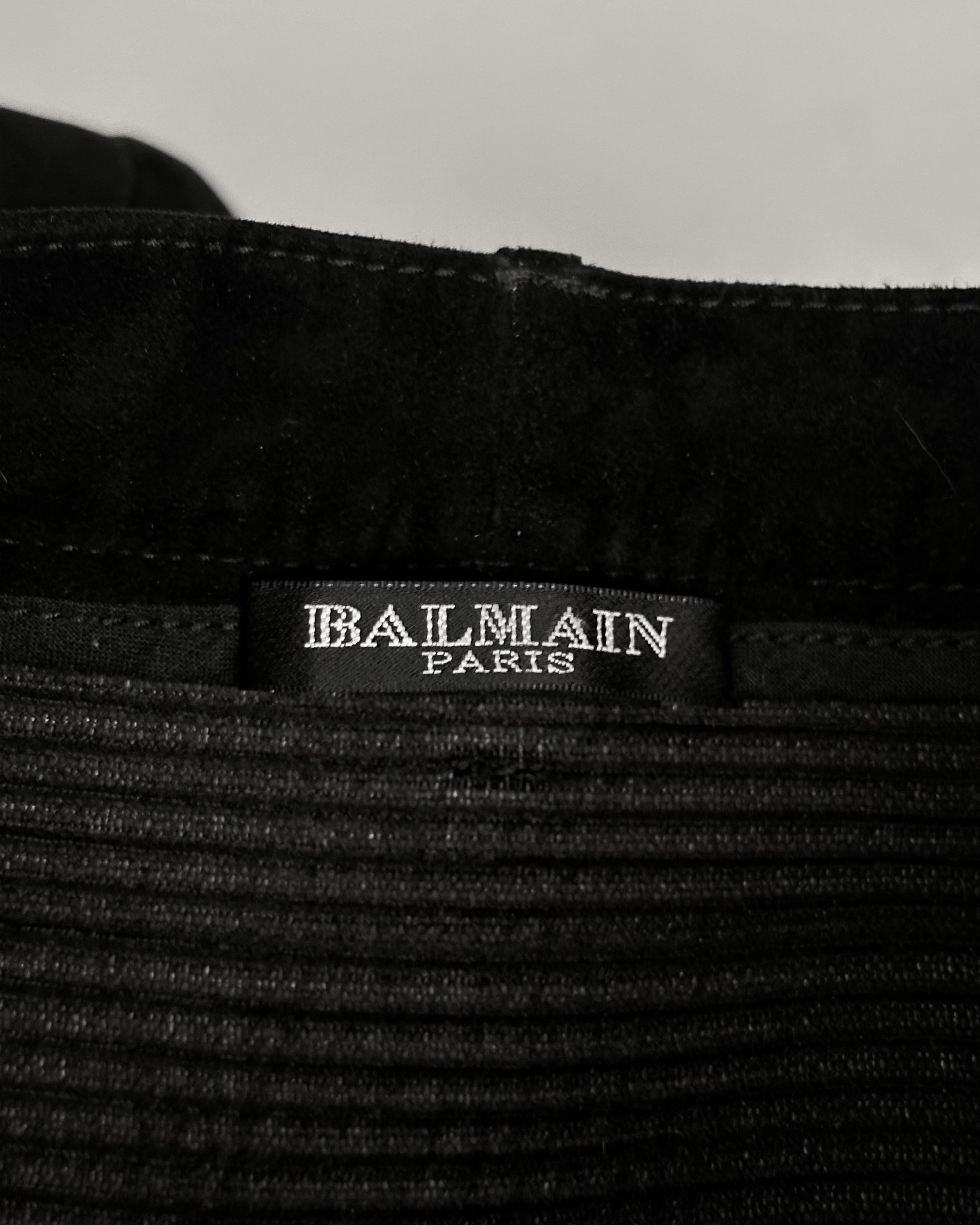 Balmain Balmain Suede Leather Flared Bootcut Biker Jeans Size US 27 - 10 Thumbnail