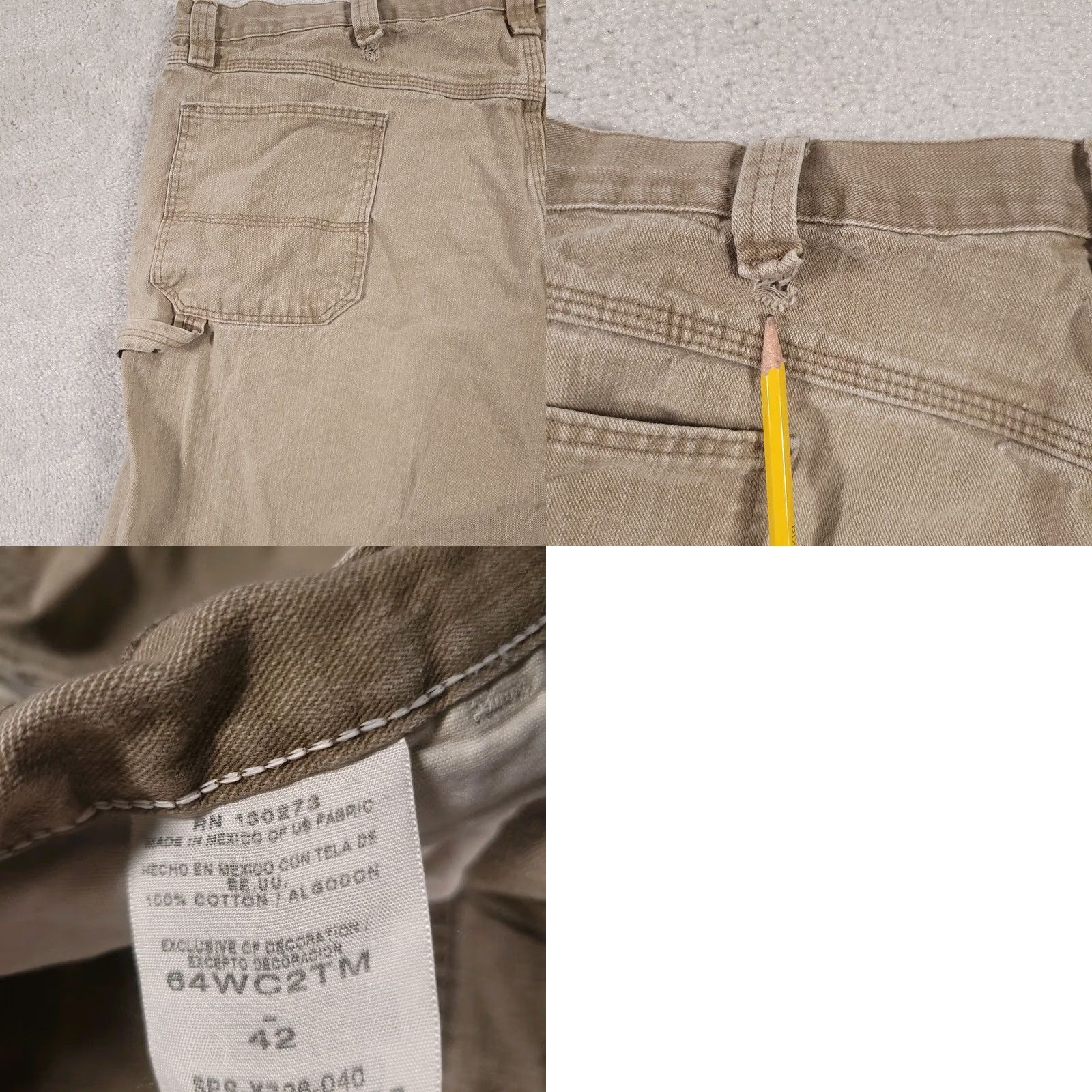 Wrangler Wrangler Shorts Carpenter Canvas Work Construction Rugged Mens 42 Grunge Tan Shorts 42 Mens Brown Canvas Workwear Grunge Wrangler Size US 42 / EU 58 - 9 Thumbnail