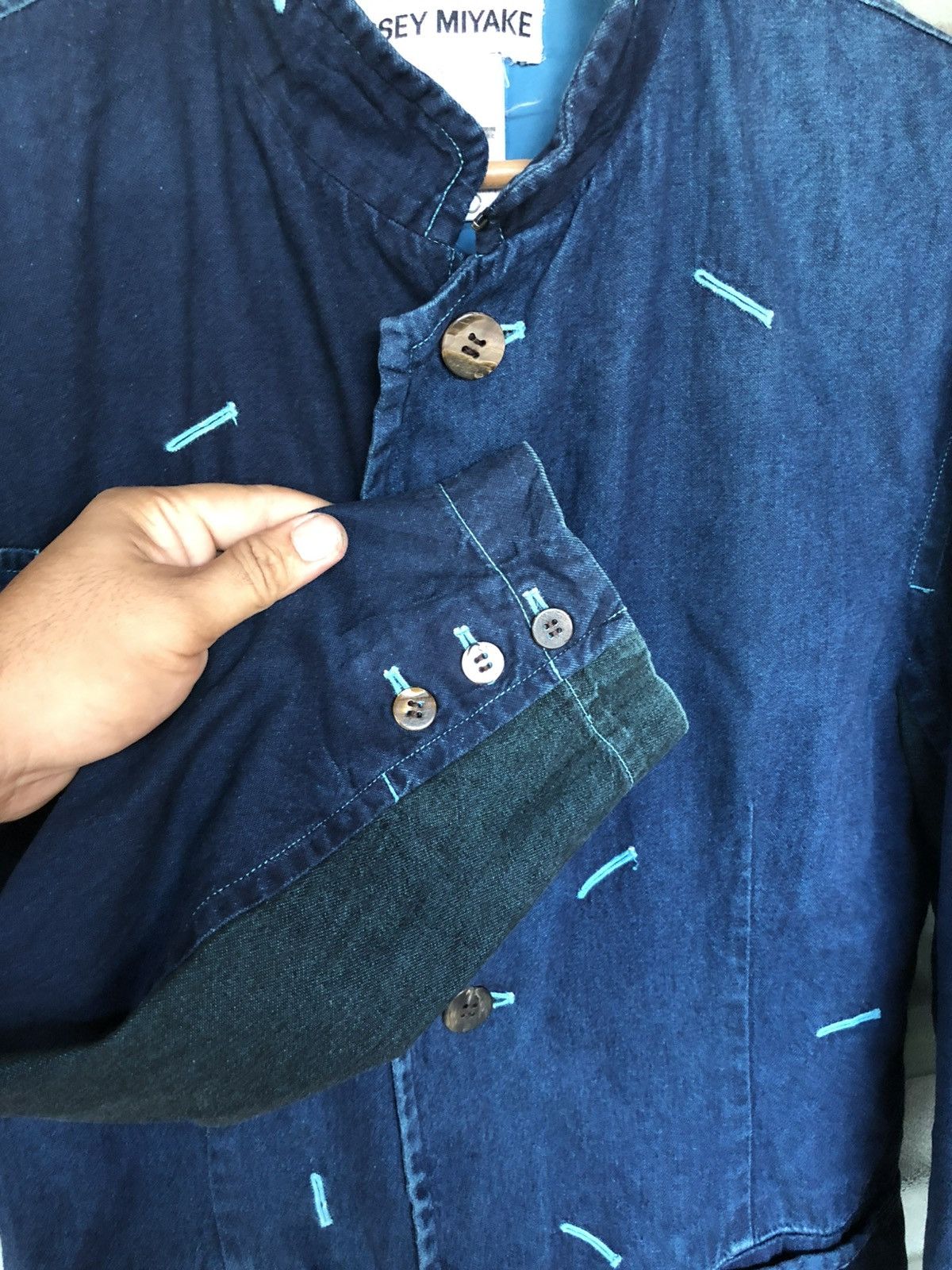 Issey Miyake Fall Winter 1993's Issey Miyake Chambre Denim Jacket Size US L / EU 52-54 / 3 - 7 Thumbnail