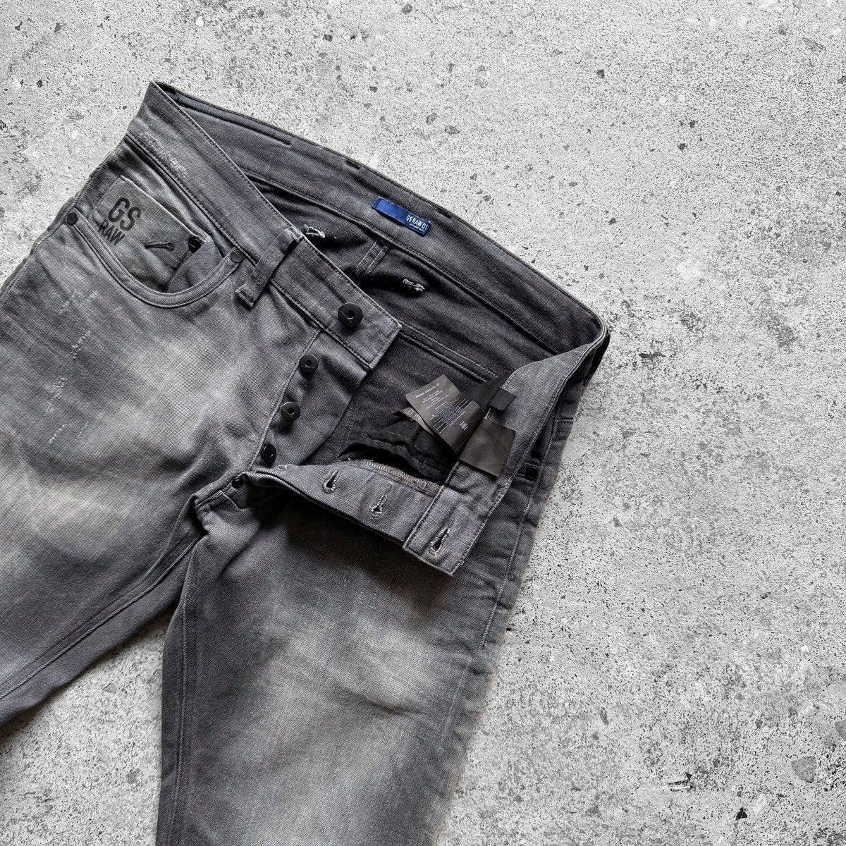G-Star G-Star Raw Mens Grey Washed Tapered Slim Fit Denim Jeans Size US 32 / EU 48 - 6 Thumbnail