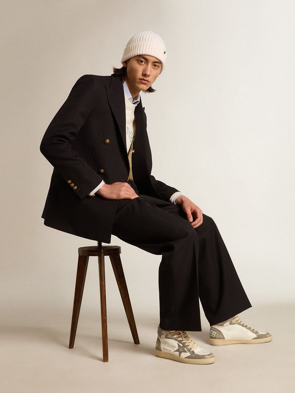 Golden Goose o1w1db10425 Sky-Star Mid Top Sneakers in Grey/White Size US 10 / EU 43 - 3 Thumbnail