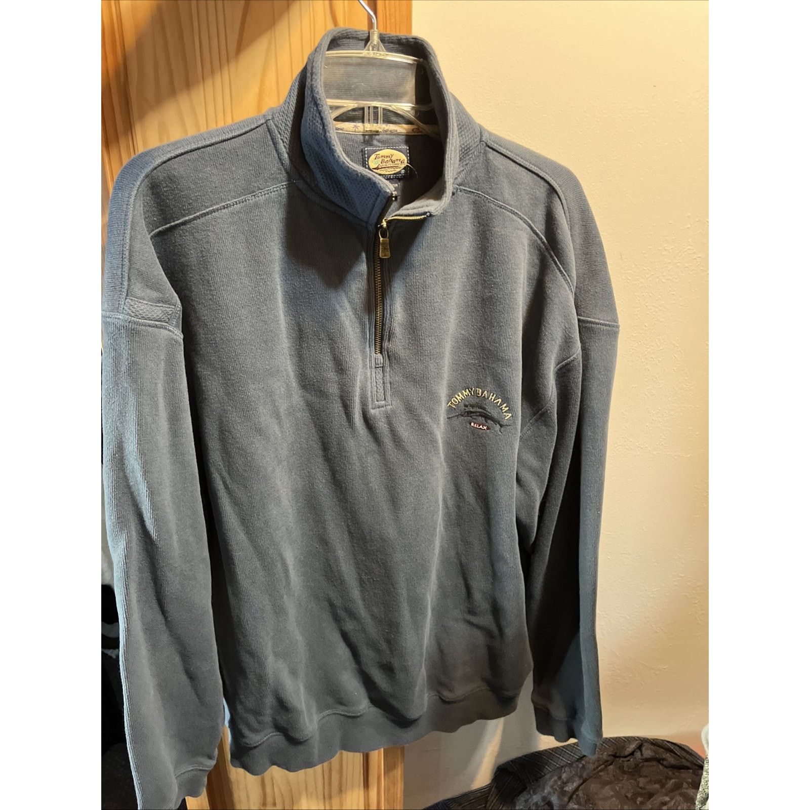 Tommy Bahama Tommy Bahama Men’s Classic 1/4 Zip Sweater XL Blue Cotton LS Size US XL / EU 56 / 4 - 12 Thumbnail