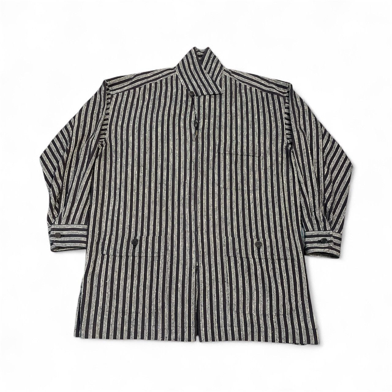 Issey Miyake 80s Issey Miyake PERMANENTE Archive Striped Workwear Jacket Size US M / EU 48-50 / 2 - 1 Thumbnail