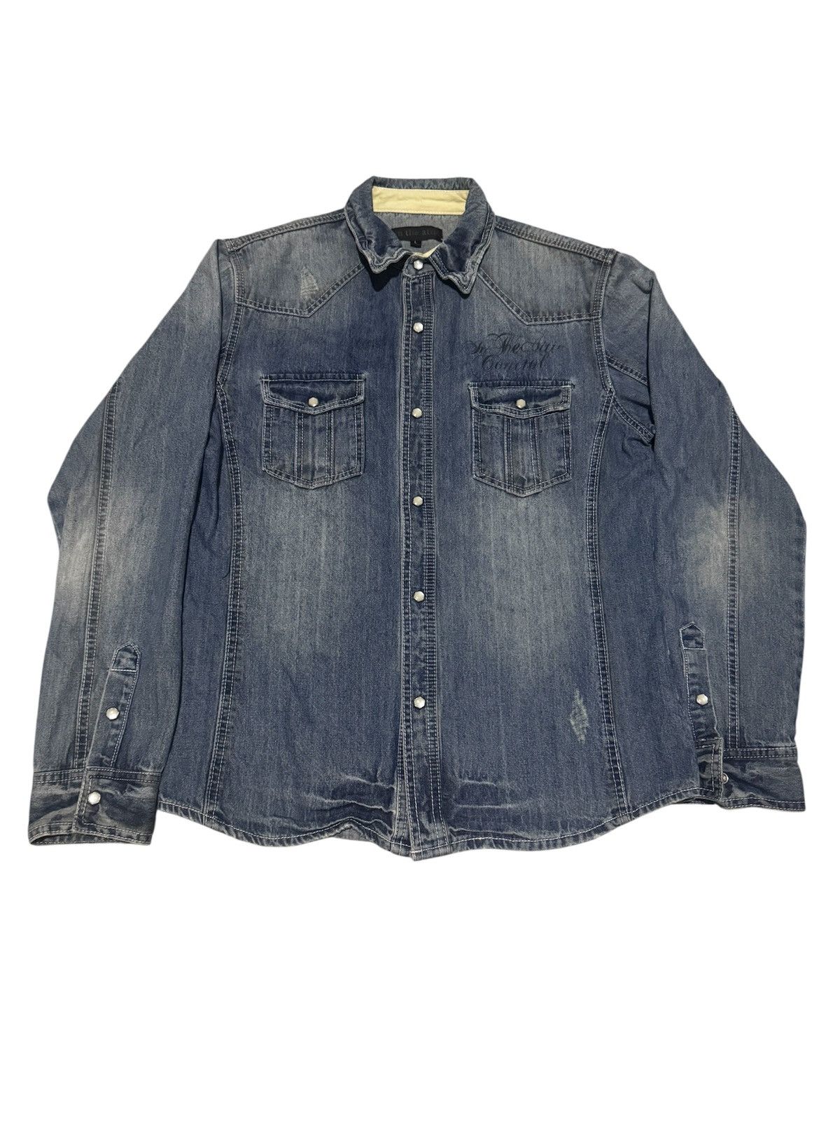 Hysteric Glamour Vtg Hysteric Printed Rockers Heaven Chambray Poem LGB Style Size US L / EU 52-54 / 3 - 2 Thumbnail