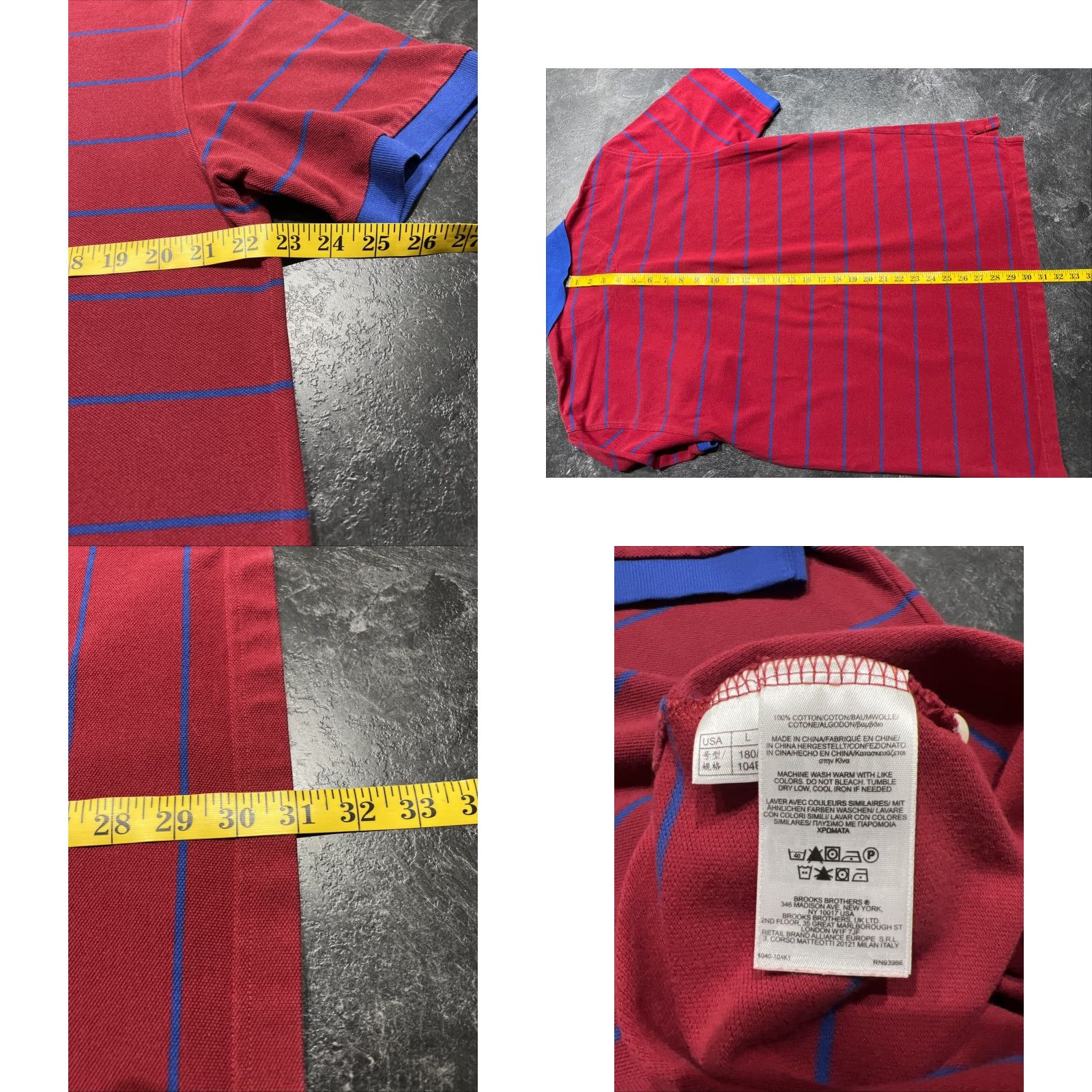 Brooks Brothers Brooks Brothers 1818 Polo Shirt Men Large Short Sleeve Striped Blue Red Multicolor Size US L / EU 52-54 / 3 - 8 Thumbnail