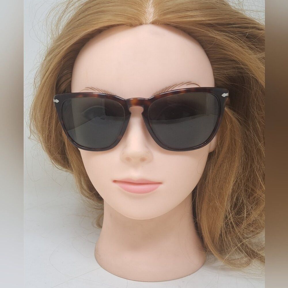 Persol Persol Sunglasses Brown Havana Green Square Key-Hole Crysta Size ONE SIZE - 2 Thumbnail