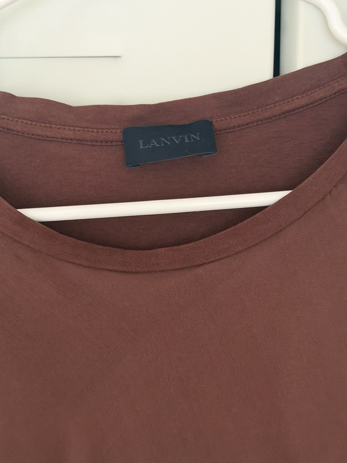 Lanvin Lanvin Burgundy Sheer Silk Long Sleeve Tee Size US M / EU 48-50 / 2 - 5 Thumbnail