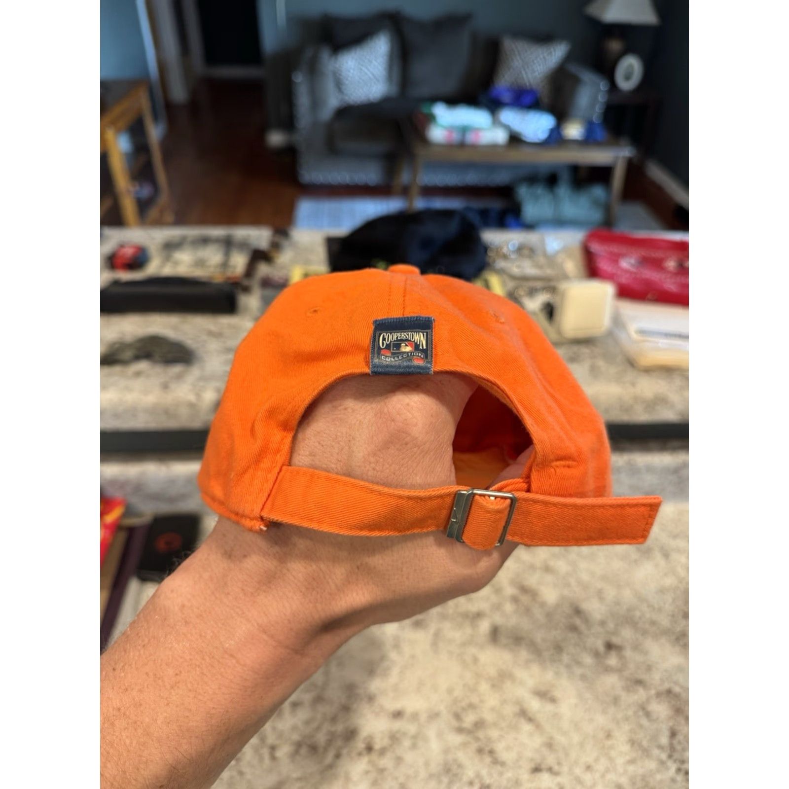 Nike VINTAGE Nike Team Sports Detroit Tigers Pennant Cooperstown Strapback Hat MLB Men One Size Orange Adjustable Cotton Baseball Cap Size ONE SIZE - 5 Thumbnail