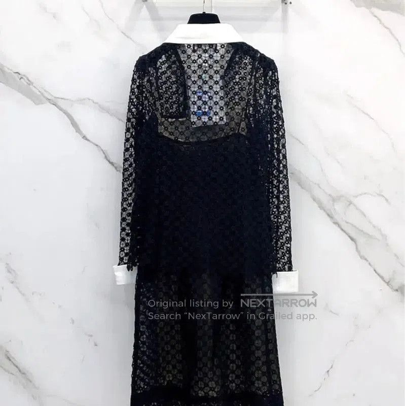 Chanel Chanel Black Cotton Long Sleeve Dress . Size S / US 4 / IT 40 - 1 Thumbnail