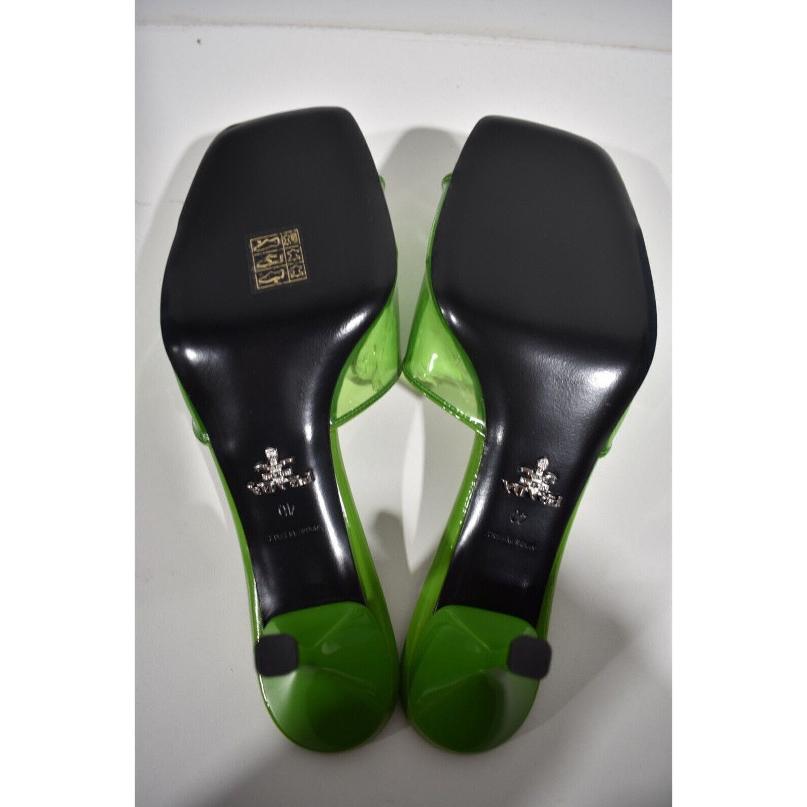Prada Plexiglas PVC Leather Backless Sandal Mule Heel Pump 40 Size US 10 / IT 40 - 12 Thumbnail