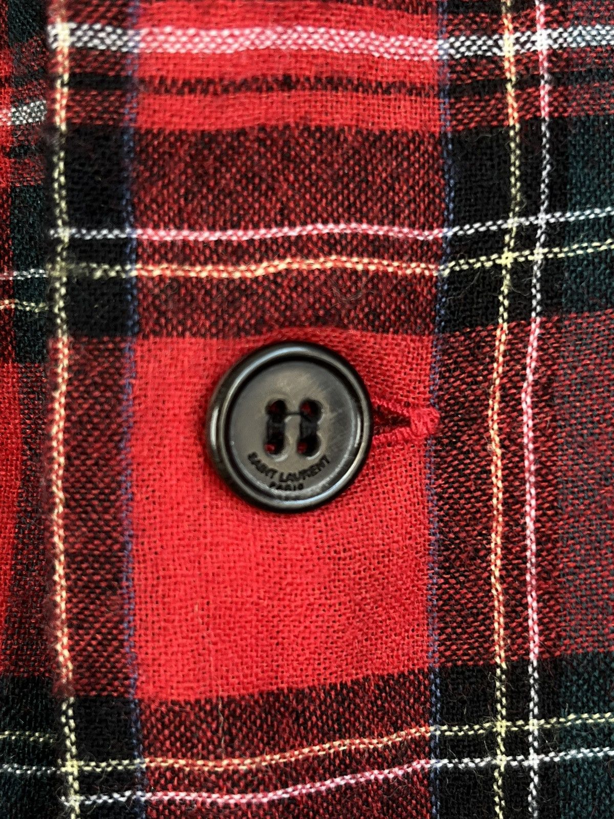 Saint Laurent Paris FW15 Saint Laurent Red Wool Flannel by Hedi Slimane Size XS / US 0-2 / IT 36-38 - 3 Thumbnail