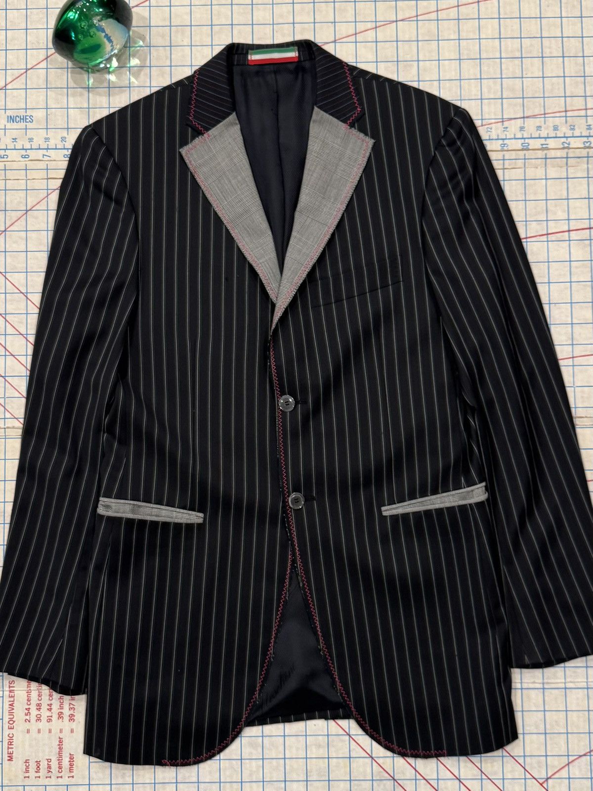 Moschino Moschino Pin Striped Blazer Black Avant Garde Jacket Size 42R - 2 Thumbnail
