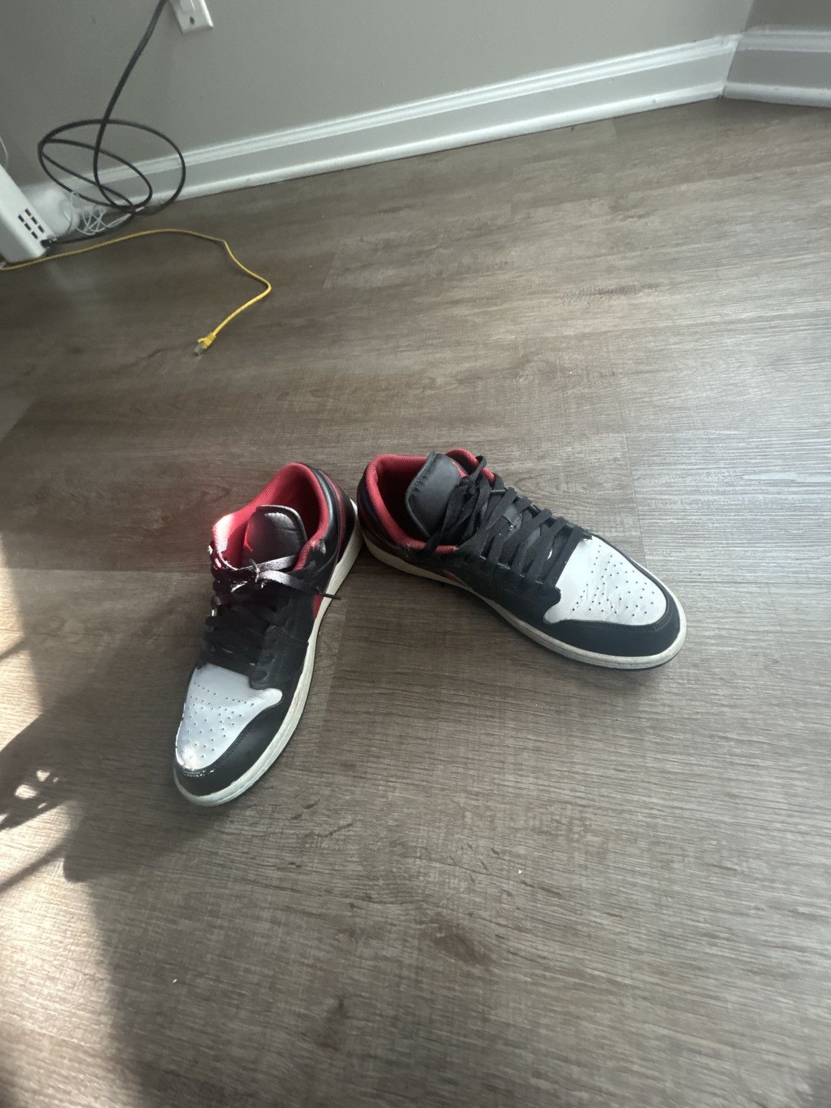 Jordan Brand RED & BLACK AIR JORDAN LOW TOP 1’s Size US 11 / EU 44 - 1 Thumbnail