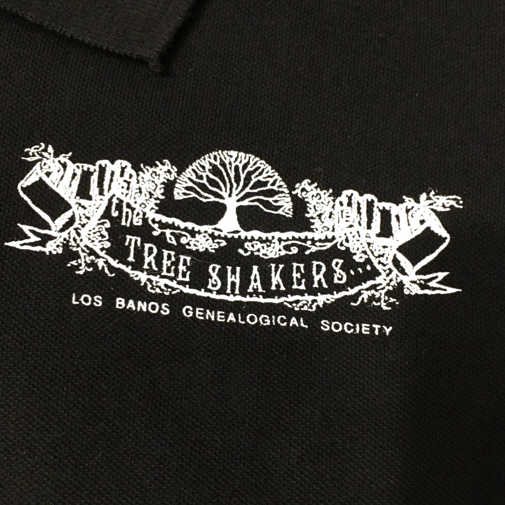 Jerzees Mens LARGE COTTON Jerzees Black Short Sleeve Polo Shirt TREE SHAKERS CLUB Size US L / EU 52-54 / 3 - 5 Thumbnail