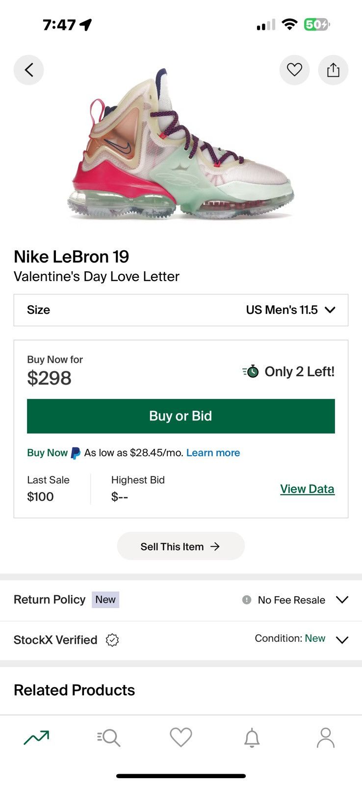 Nike Nike LeBron XIX Vanentines limited edition Size US 12 / EU 45 - 1 Thumbnail