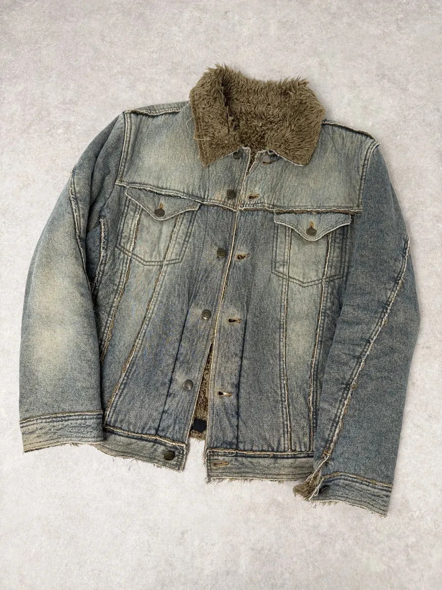 Just Cavalli AW2005 Cavalli Blue Faux Fur Faded Denim Jacket Size US M / EU 48-50 / 2 - 5 Thumbnail