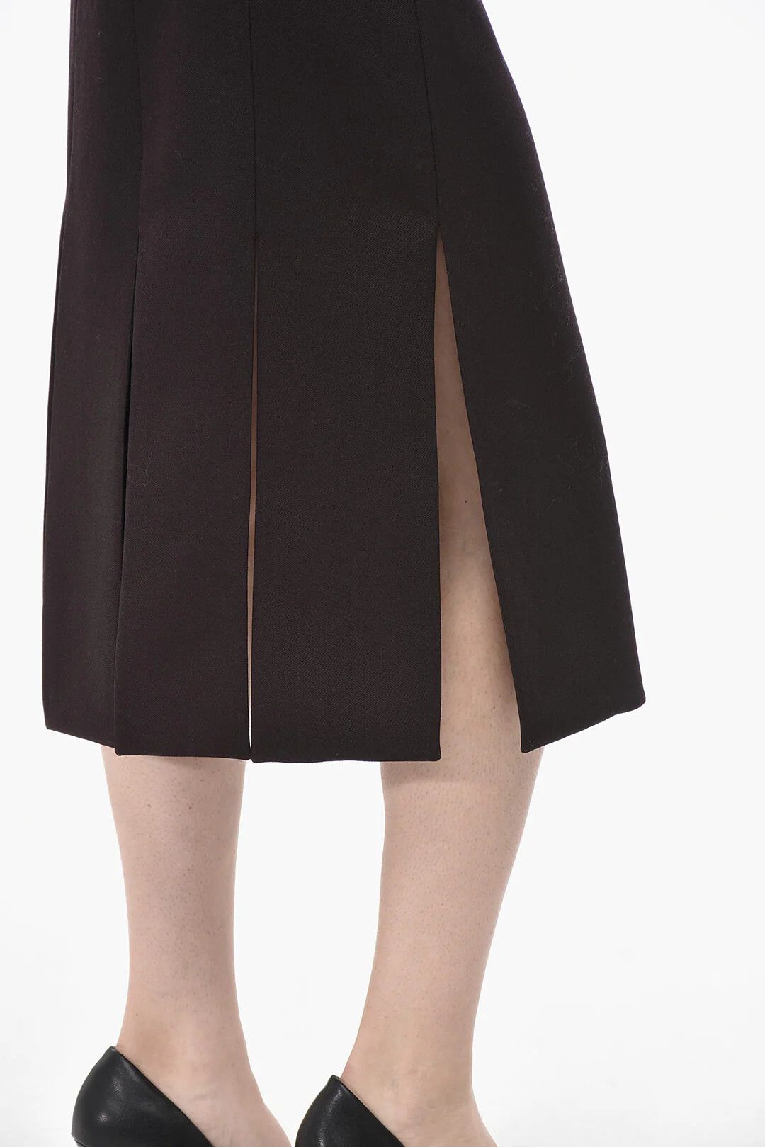 Fendi og1mm0326 Wool A-Line Skirt in Black Size 28" / US 6 / IT 42 - 3 Thumbnail