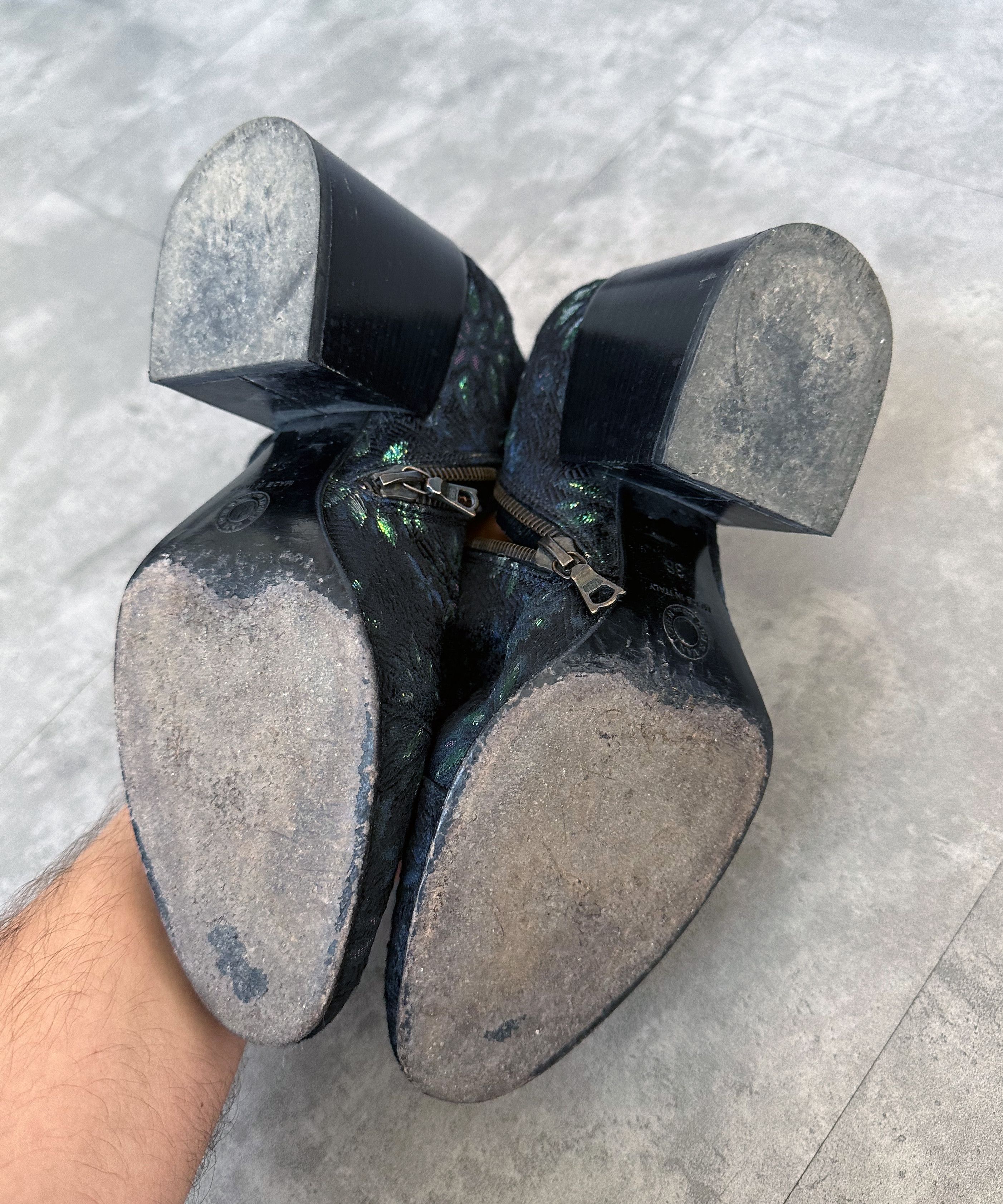 Dries Van Noten DRIES VAN NOTEN Boots Heels Floral Ankle Booties Black Size US 6 / IT 36 - 9 Thumbnail
