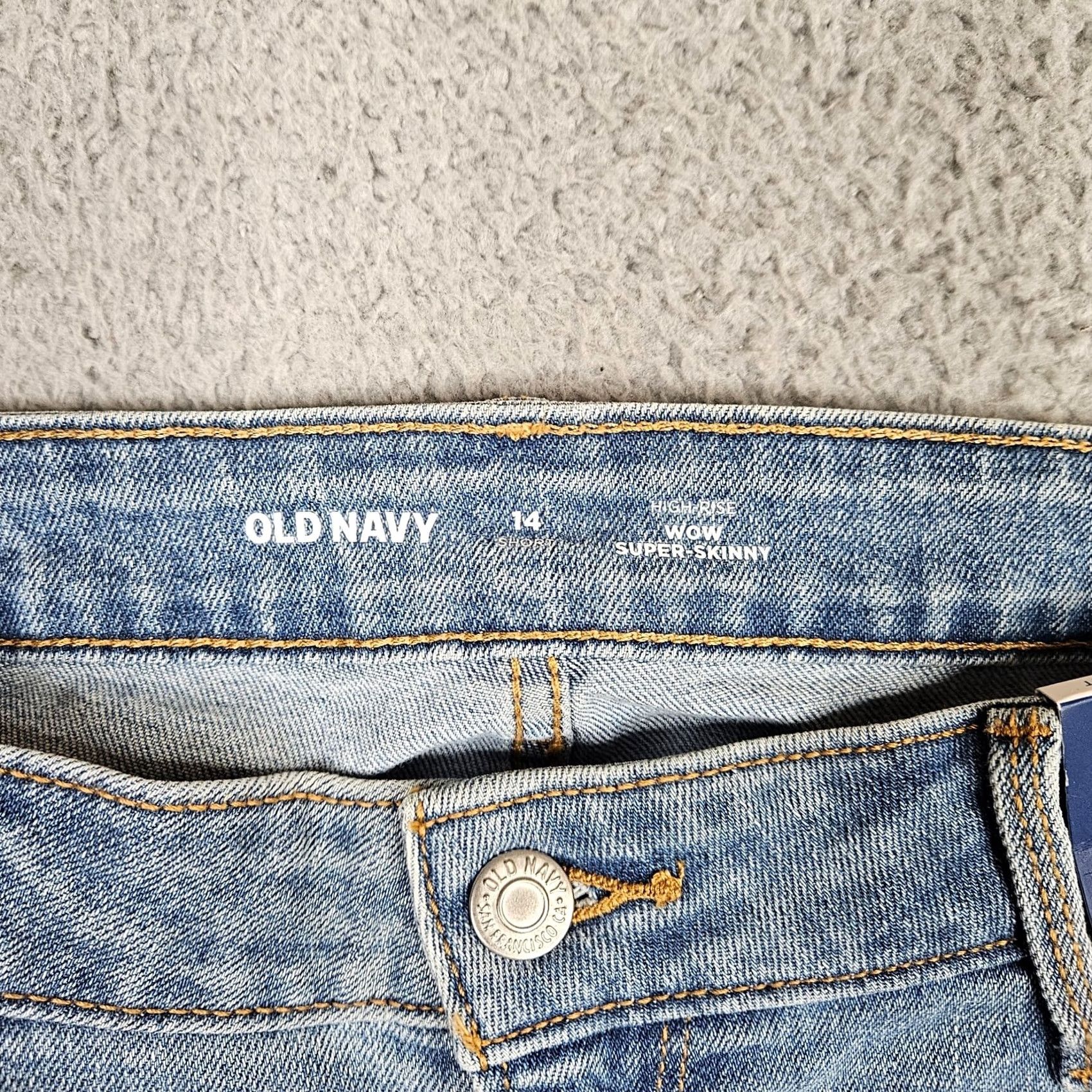 Old Navy Old Navy Jeans Skinny Blue Short Mid Rise 14 Regular Color Blue Denim Cotton/Spandex Button Belted Womens Jeans - New Size 36" / US 14 / IT 50 - 5 Thumbnail