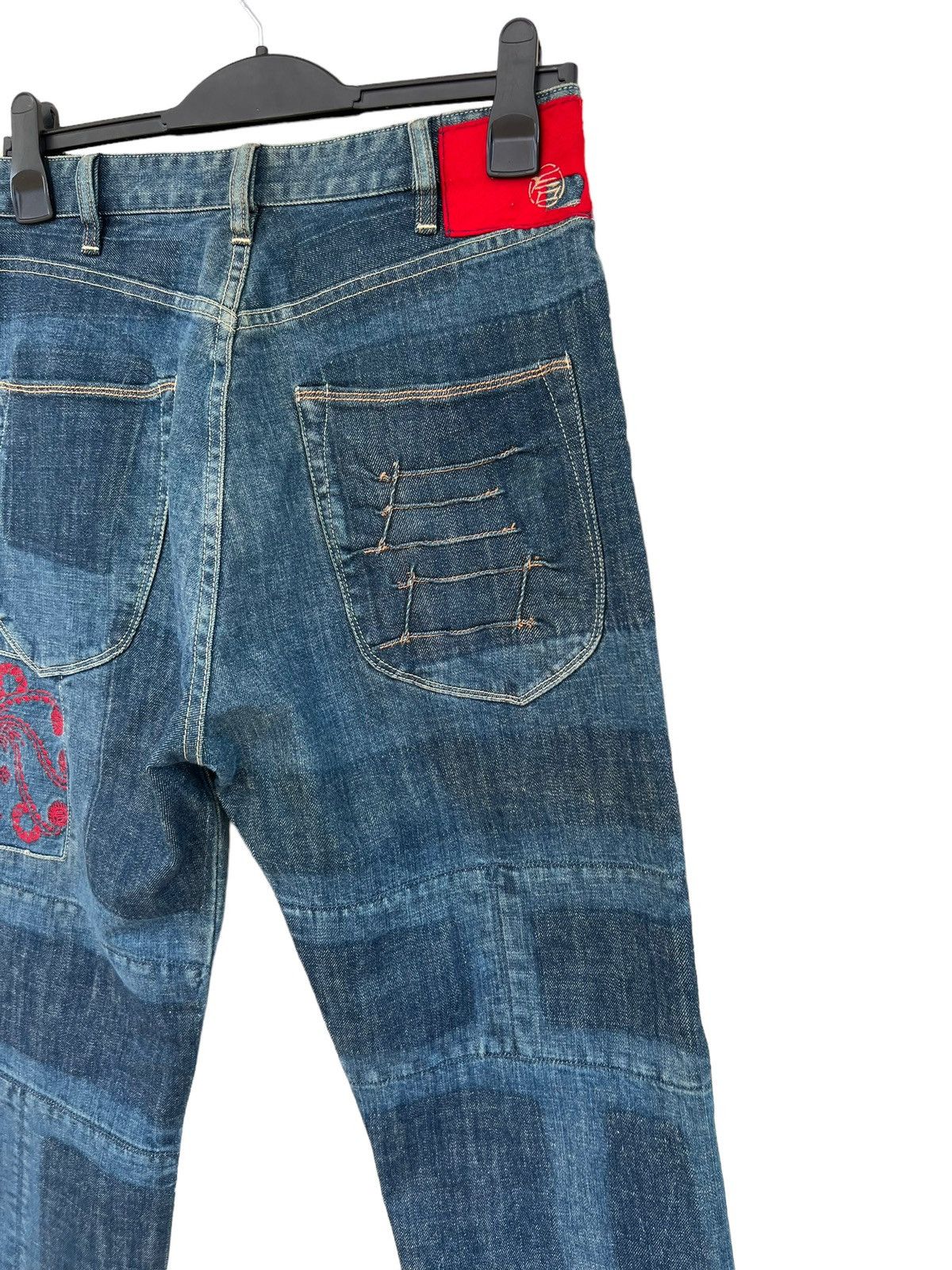 Vintage Japan Brand Etienne Ozeki Patchwork Embroidery Denim Jeans Size US 30 / EU 46 - 16 Thumbnail