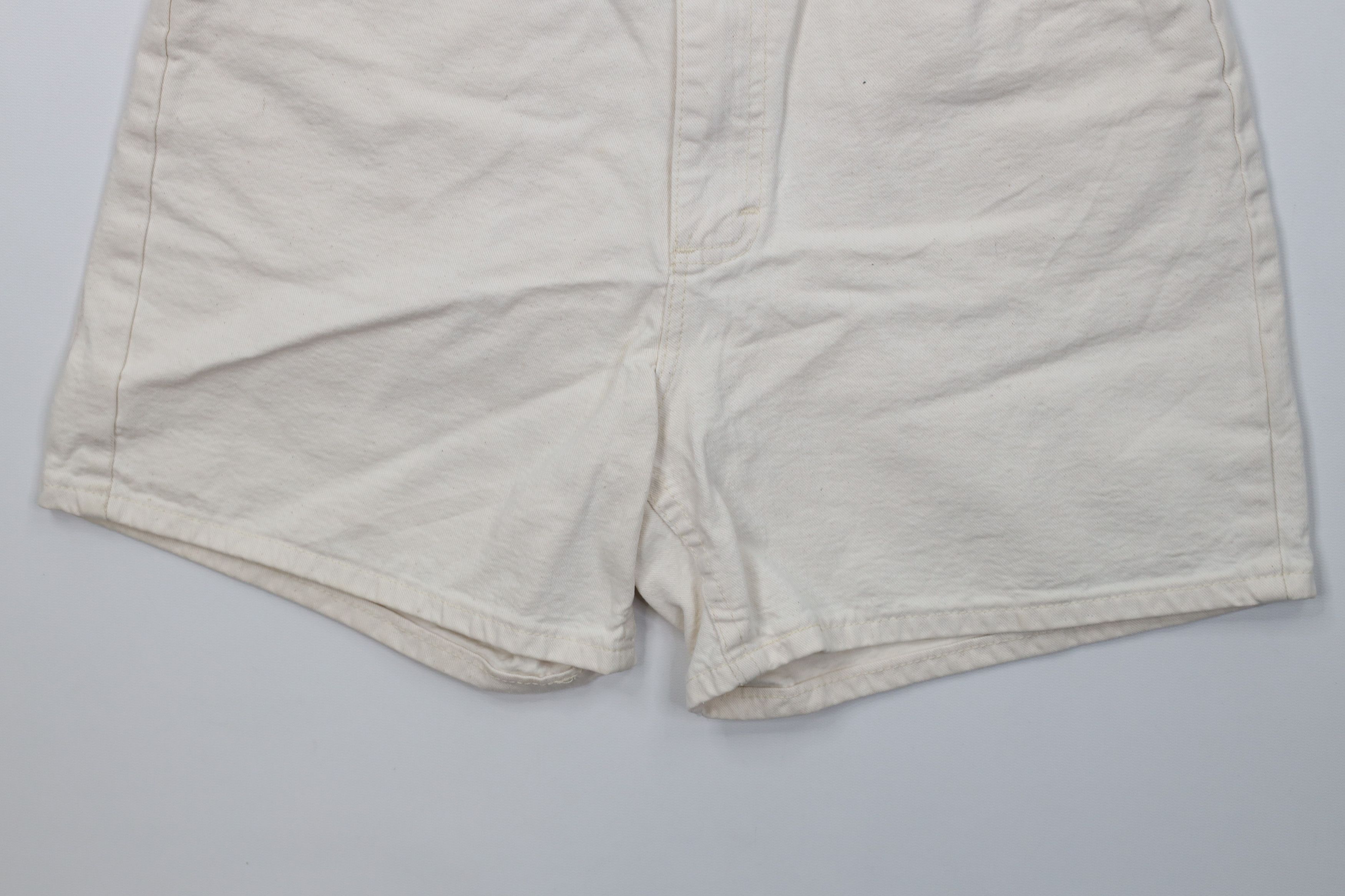 Lee Vintage 90s Lee Fit Denim Jean Shorts Jorts Cream Cotton USA Size 32" / US 10 / IT 46 - 4 Thumbnail