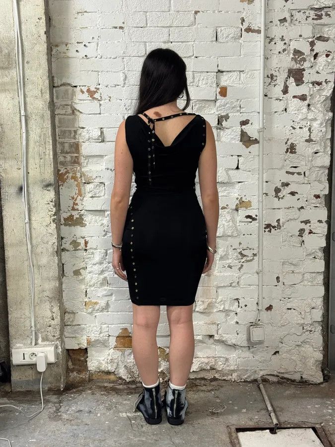 Versace 2000s Versace Eyelet Black Long Dress Size S / US 4 / IT 40 - 5 Thumbnail