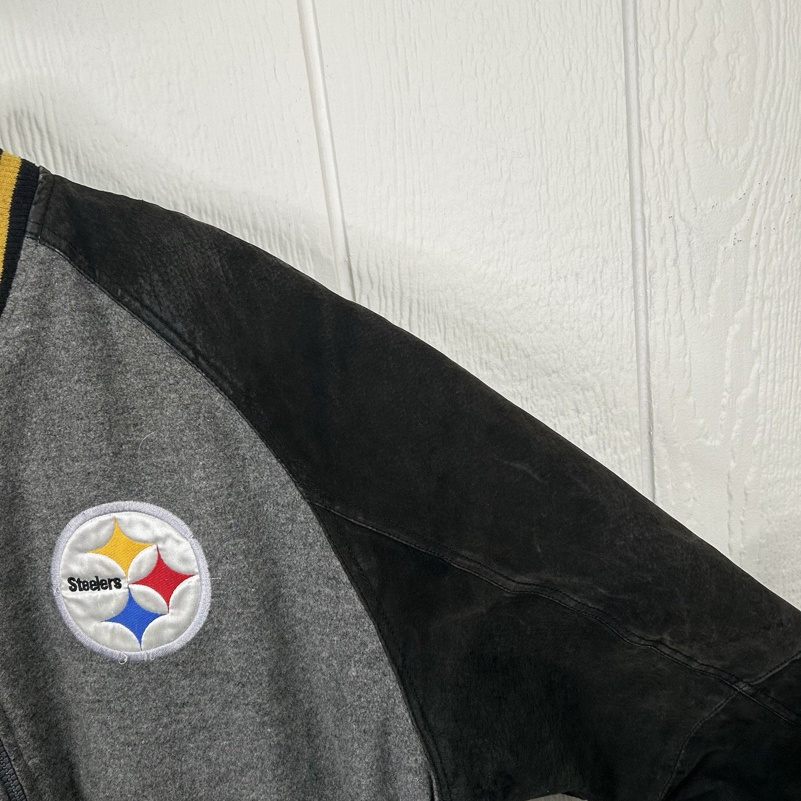 NFL Y2K Pittsburgh Steelers NFL Zip-Up Wool Bomber Jacket XLarge Size US XL / EU 56 / 4 - 13 Thumbnail