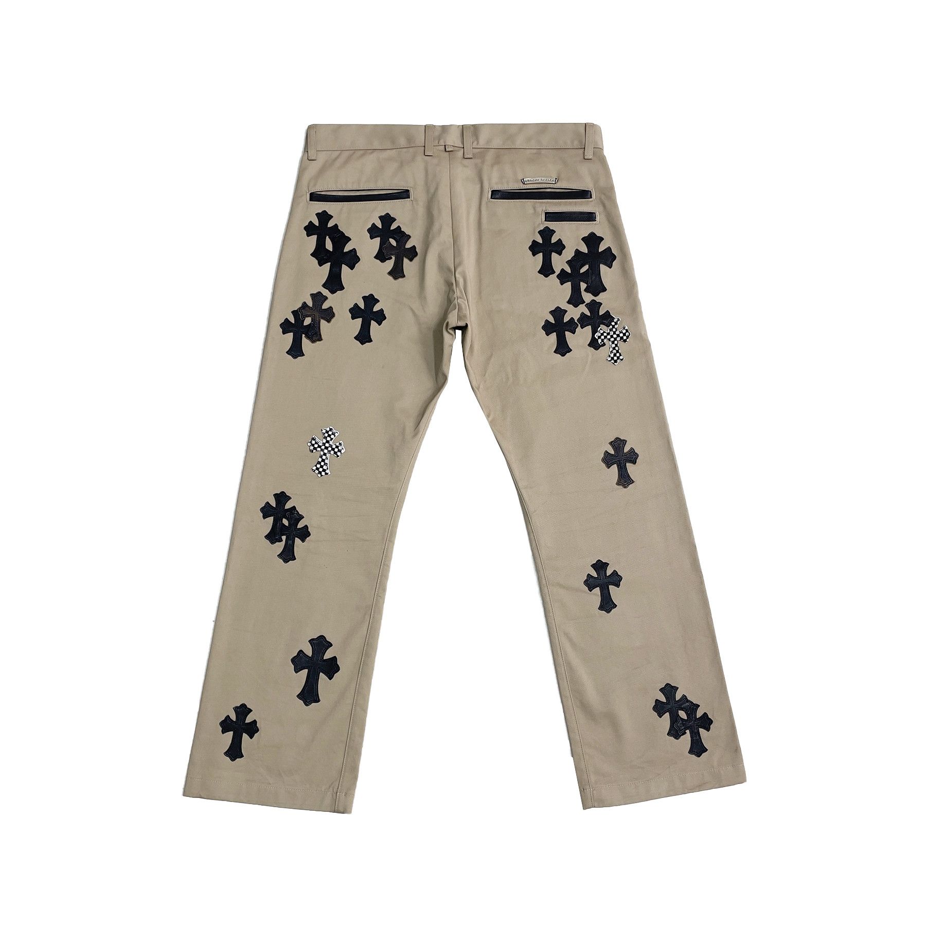 Chrome Hearts Chrome Hearts Black&Checkerboard Patch Chino Pants Size US 33 - 1 Thumbnail