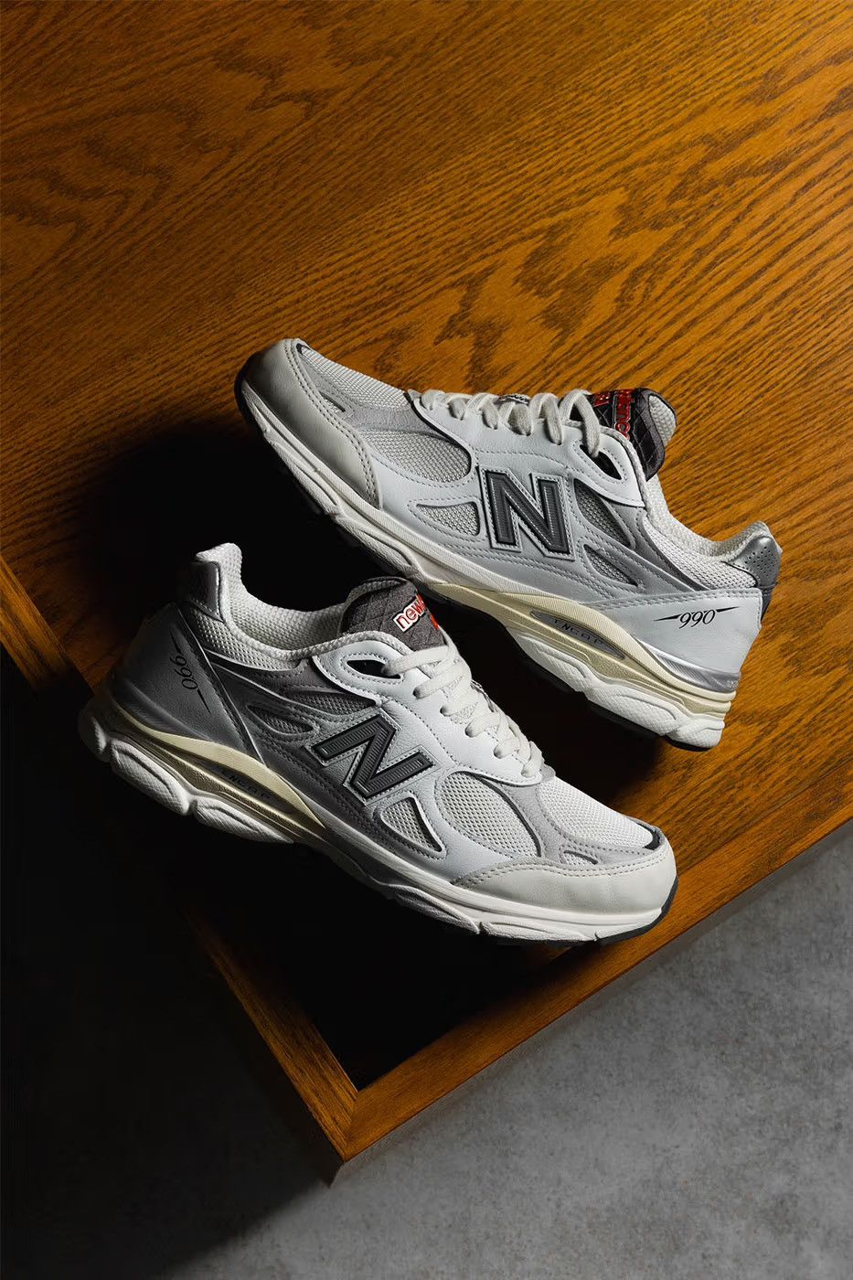 image of Aime Leon Dore x New Balance 990V3 Miusa Teddy Santis Sea Salt - Size 8Us - Ds Shoes in White, Men'