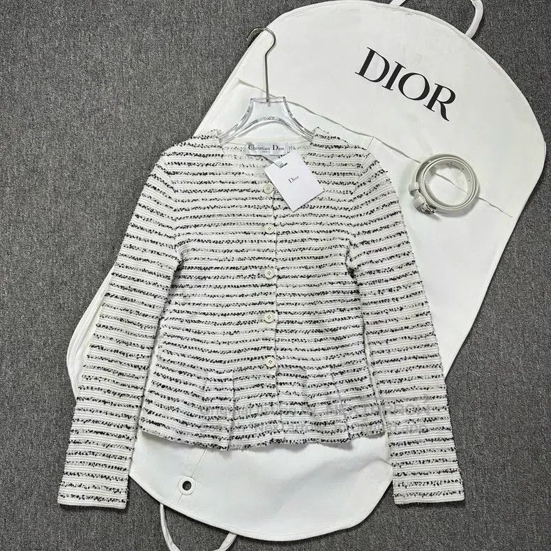 Dior Dior Snowflake Striped Little Chanel Wool Jacket Size S / US 4 / IT 40 - 1 Thumbnail