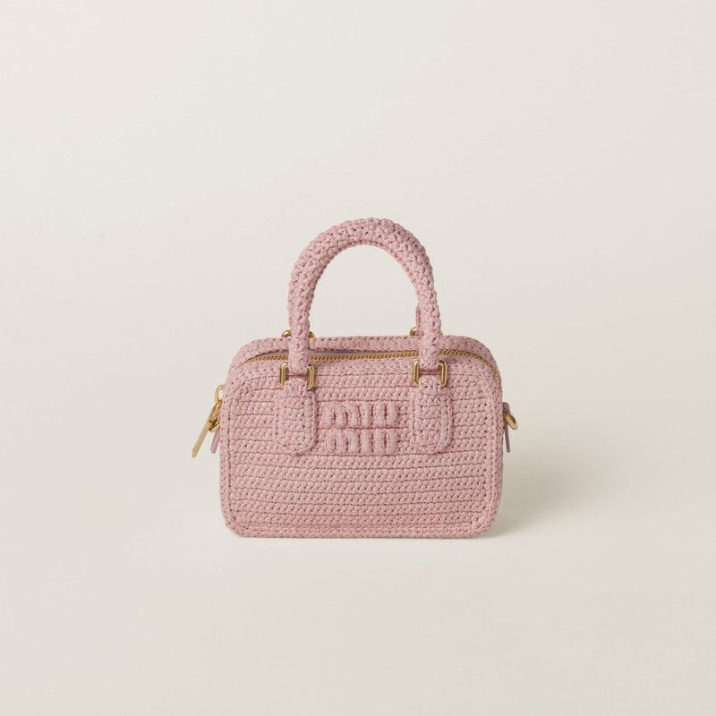 Miu Miu o1B3y1r0426 Size: OS / Crochet Top-Handle Bag in Pink Size ONE SIZE - 1 Thumbnail