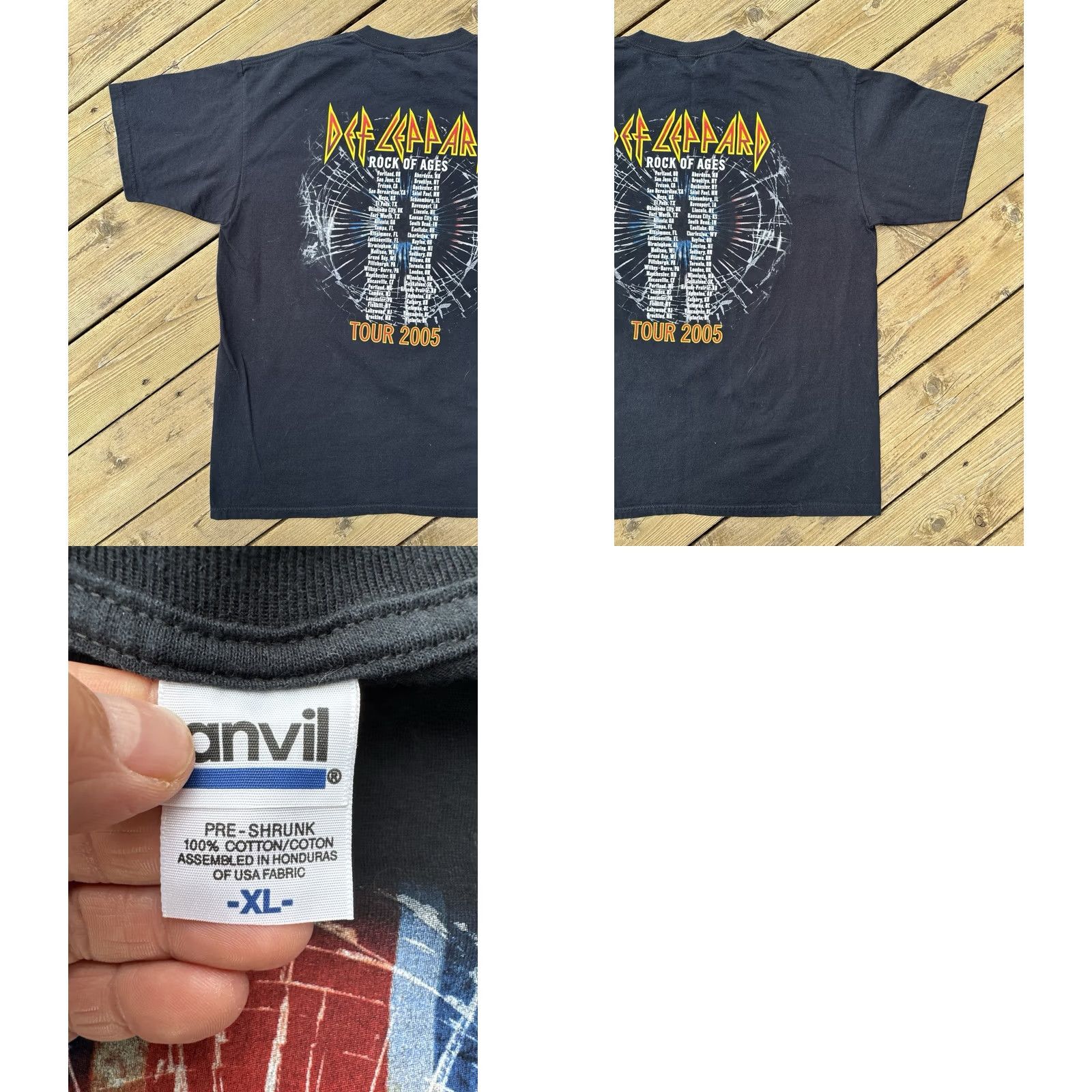 Anvil VINTAGE Def Leppard Rock of Ages Tour Band Shirt Black Anvil XL 2005 Size US XL / EU 56 / 4 - 8 Thumbnail