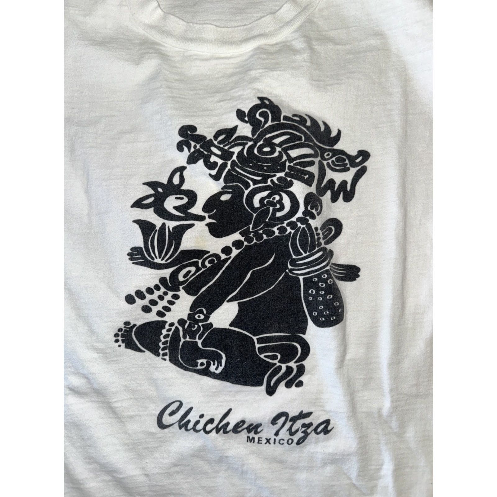 Native VINTAGE Mexico Chichen Itza T-Shirt White XL Men Aztec 20x29 Old School Size US XL / EU 56 / 4 - 2 Thumbnail