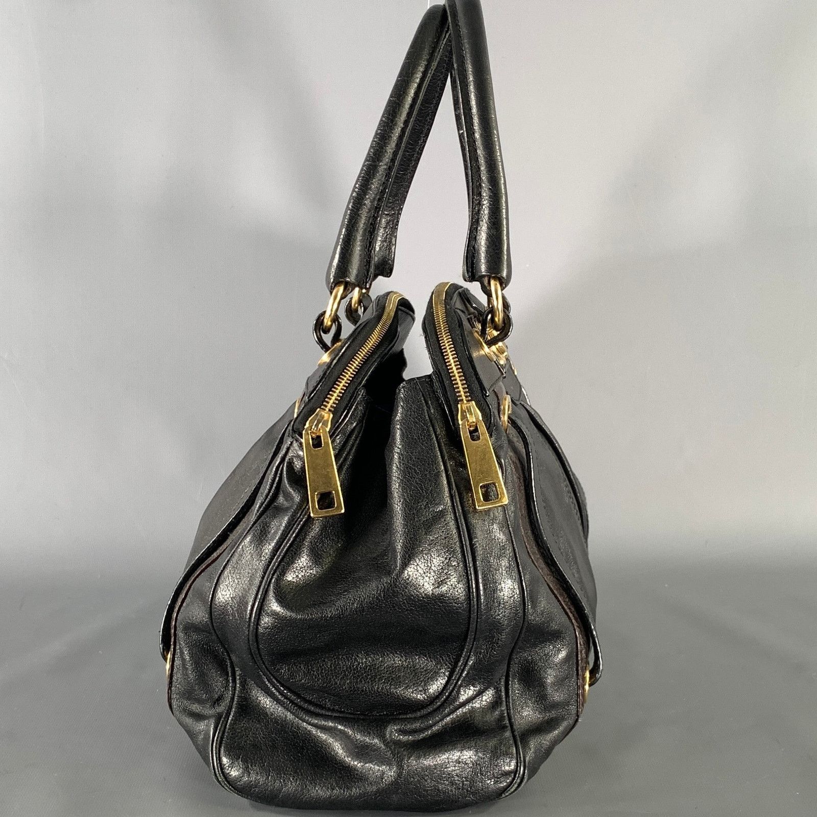 Marc Jacobs MARC JACOBS Black Brown Leather Satchel top Handles Handbag Size ONE SIZE - 2 Thumbnail