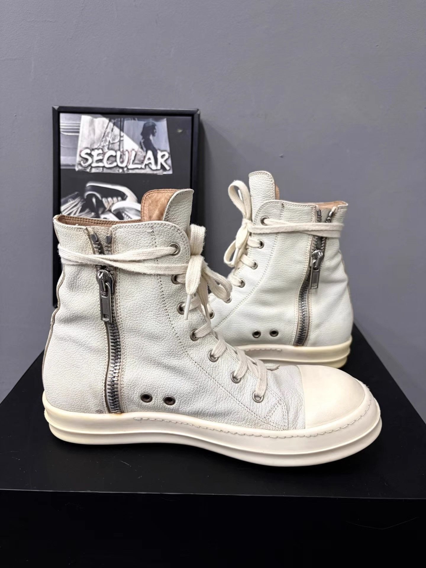 Rick Owens Rick Owens Mainline Leather High-Top Sneakers K34 Size US 8 / EU 41 - 6 Thumbnail